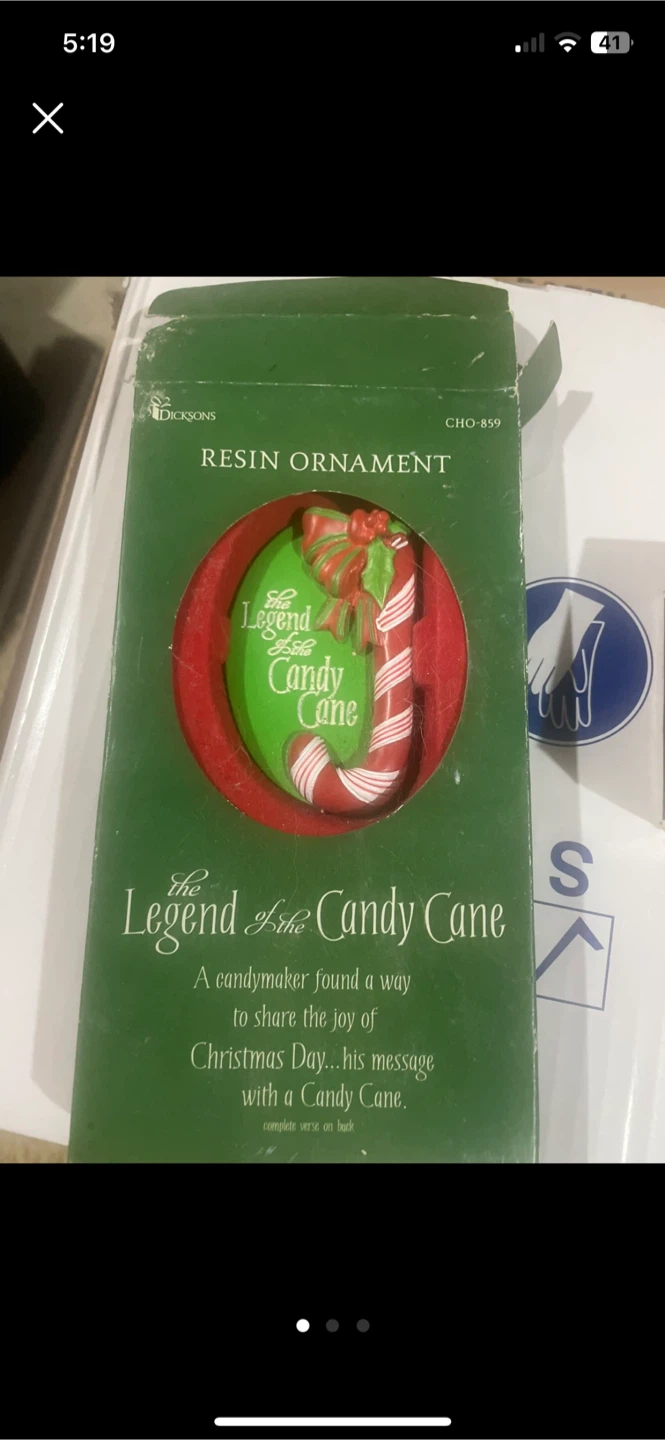 DICKONS Resin Ornament - The Legend of the Candy Cane