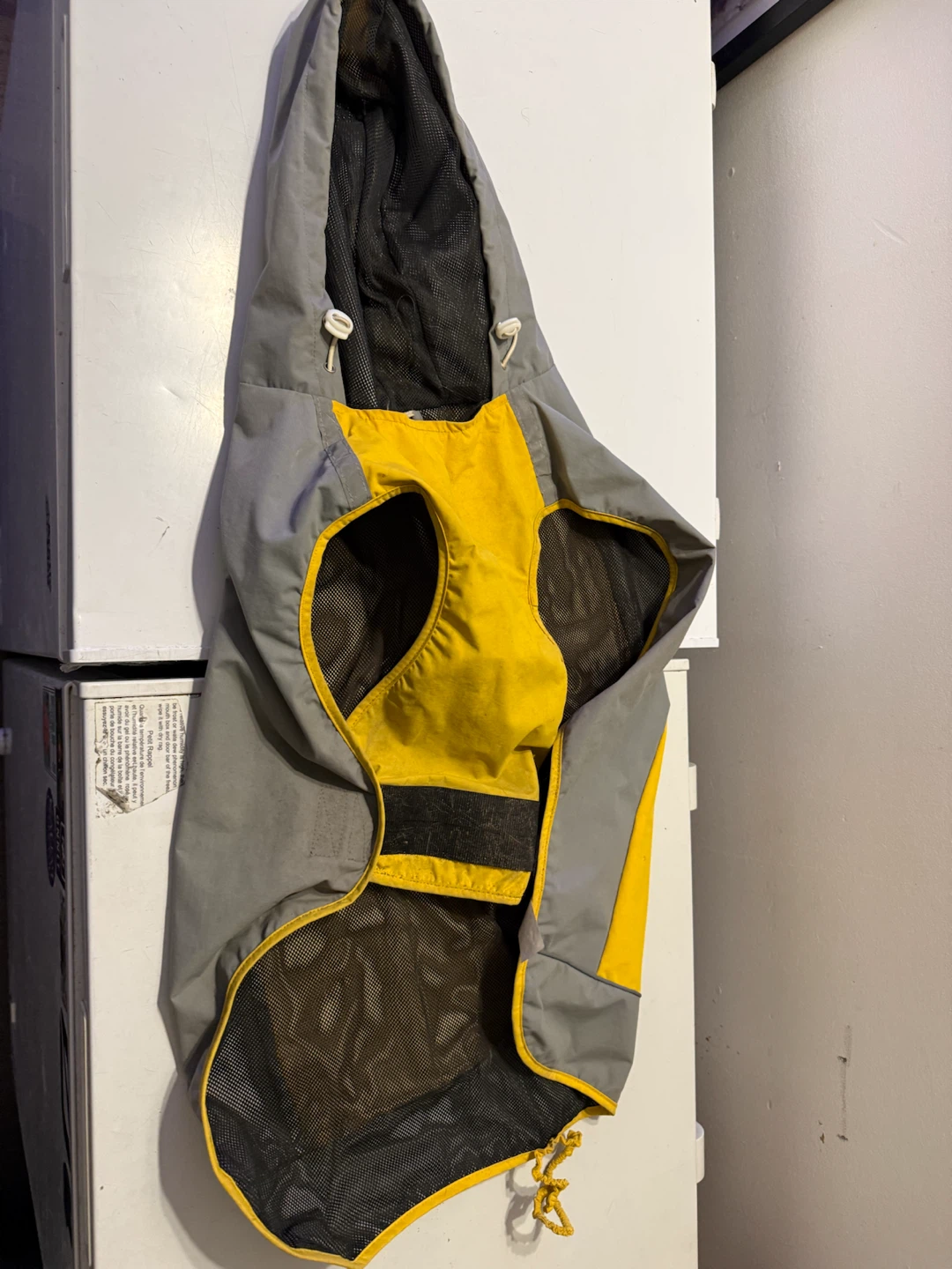 Yellow and Grey Dog Raincoat with Hood - photo 2