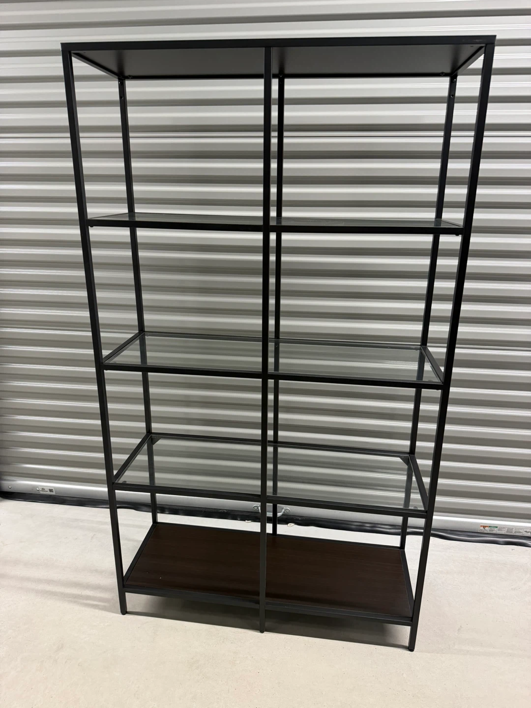 Metal Bookshelf with Glass Shelves