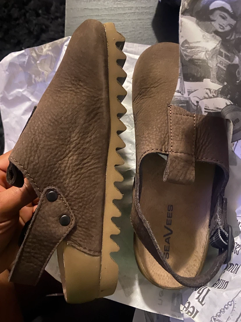 SeaVees Brown Leather Clogs