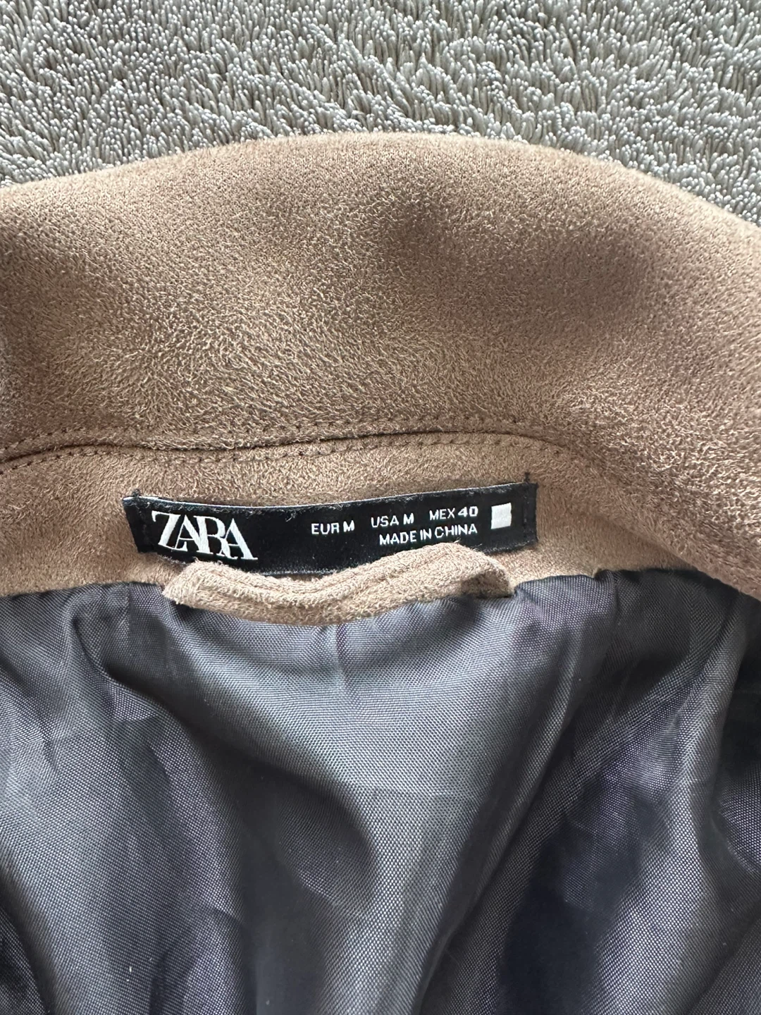 Zara Faux Suede Jacket – Dark Beige – Men’s M - photo 2