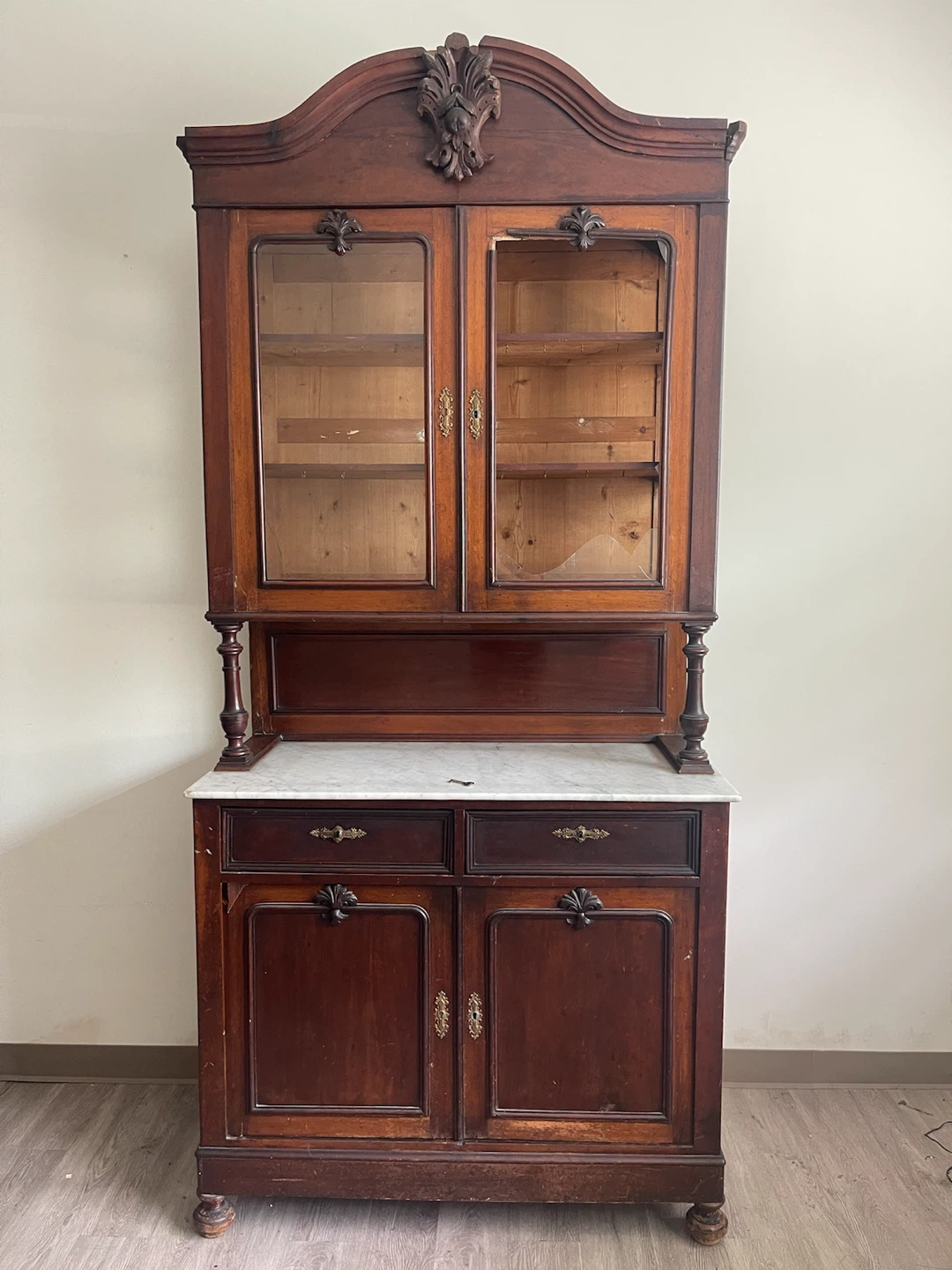 Antique 19th-century French buffet (buffet à deux corps)