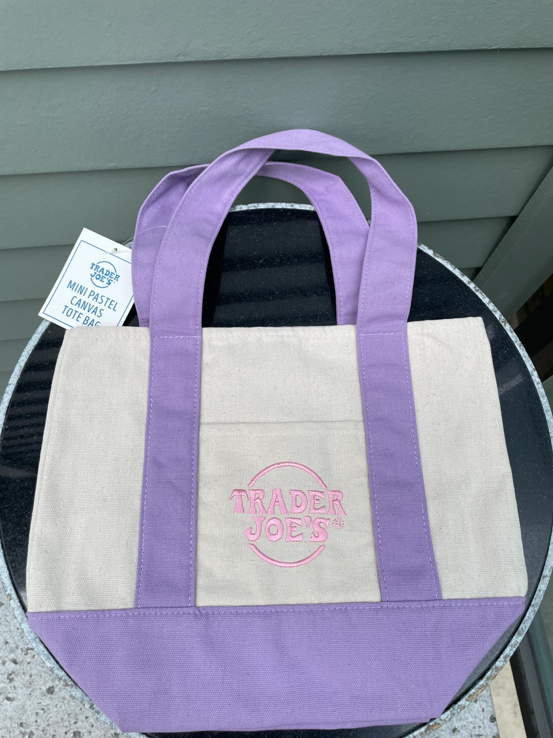 Trader Joe's Mini Pastel Canvas Tote Bag