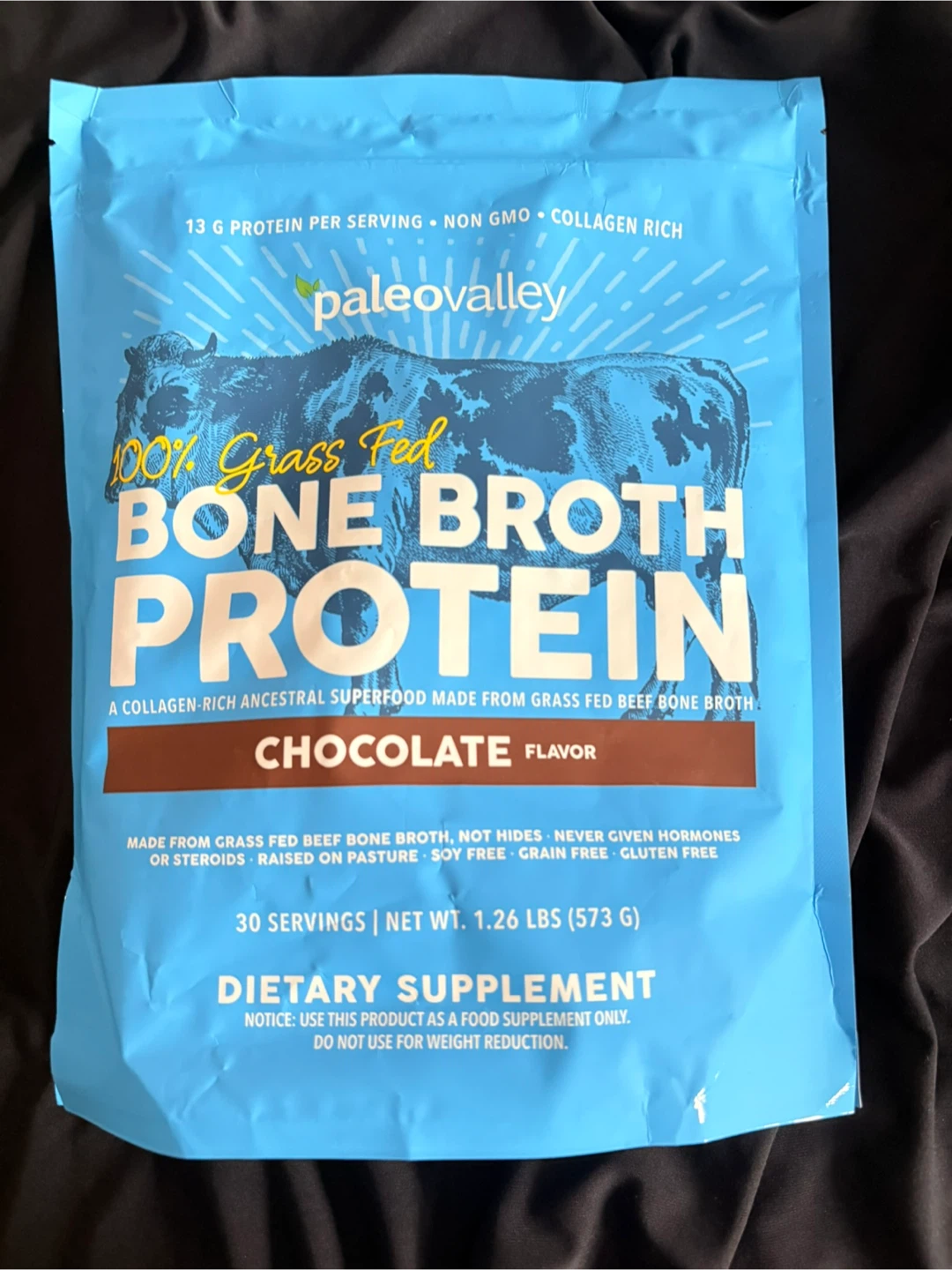 Paleovalley Chocolate Grass Fed Bone Broth Protein 1.26 LBS