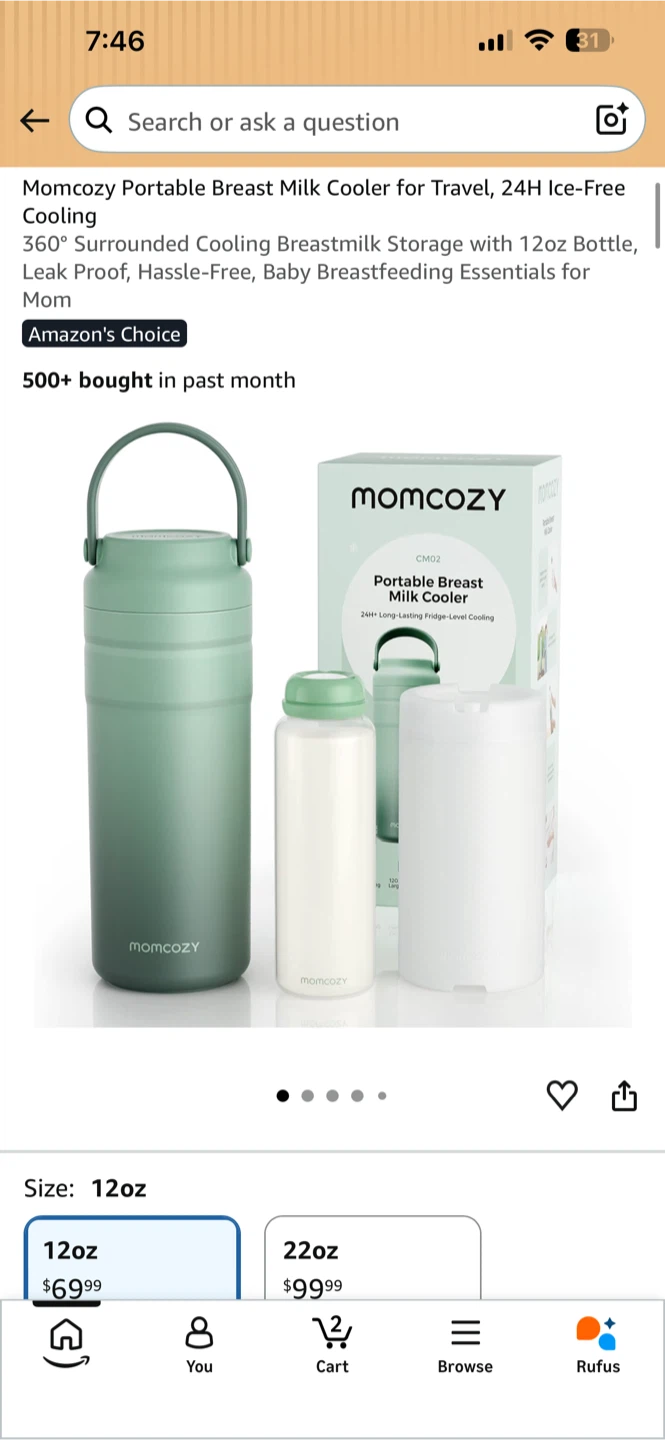 New w/o box- Momcozy Portable Breast Milk Cooler 12oz