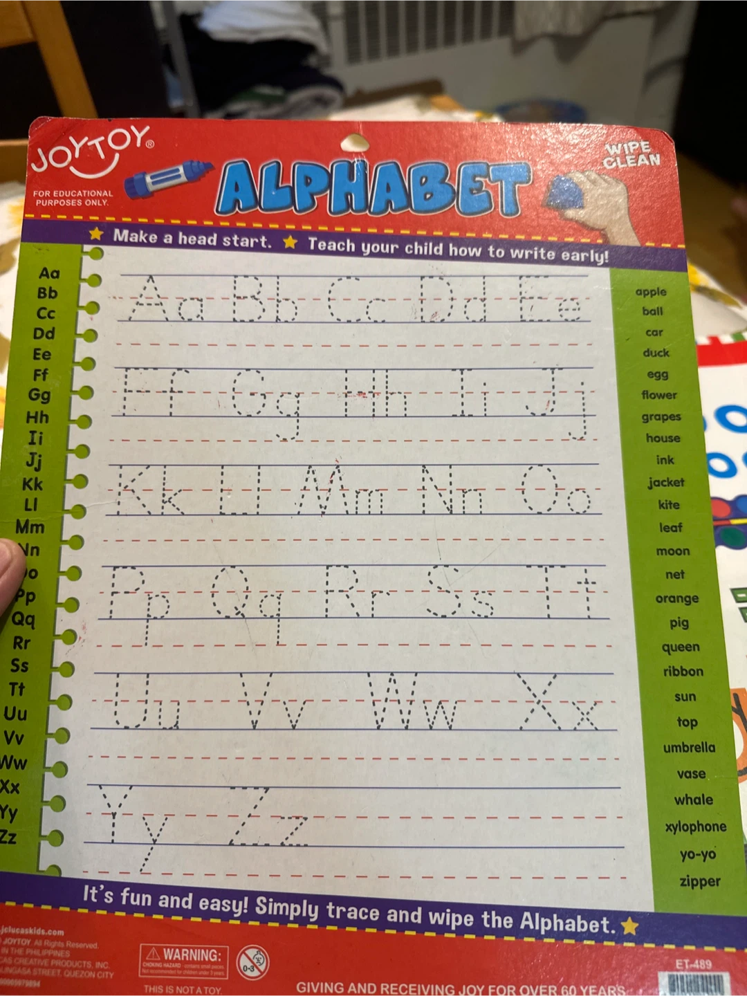 JoyToy Wipe-Off Alphabet and Numbers Boards - photo 4