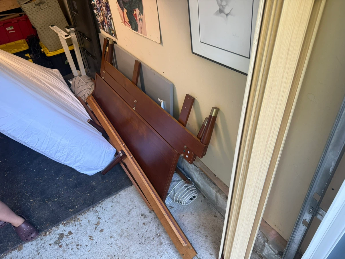 Wooden Bed Frame with Headboard - photo 2