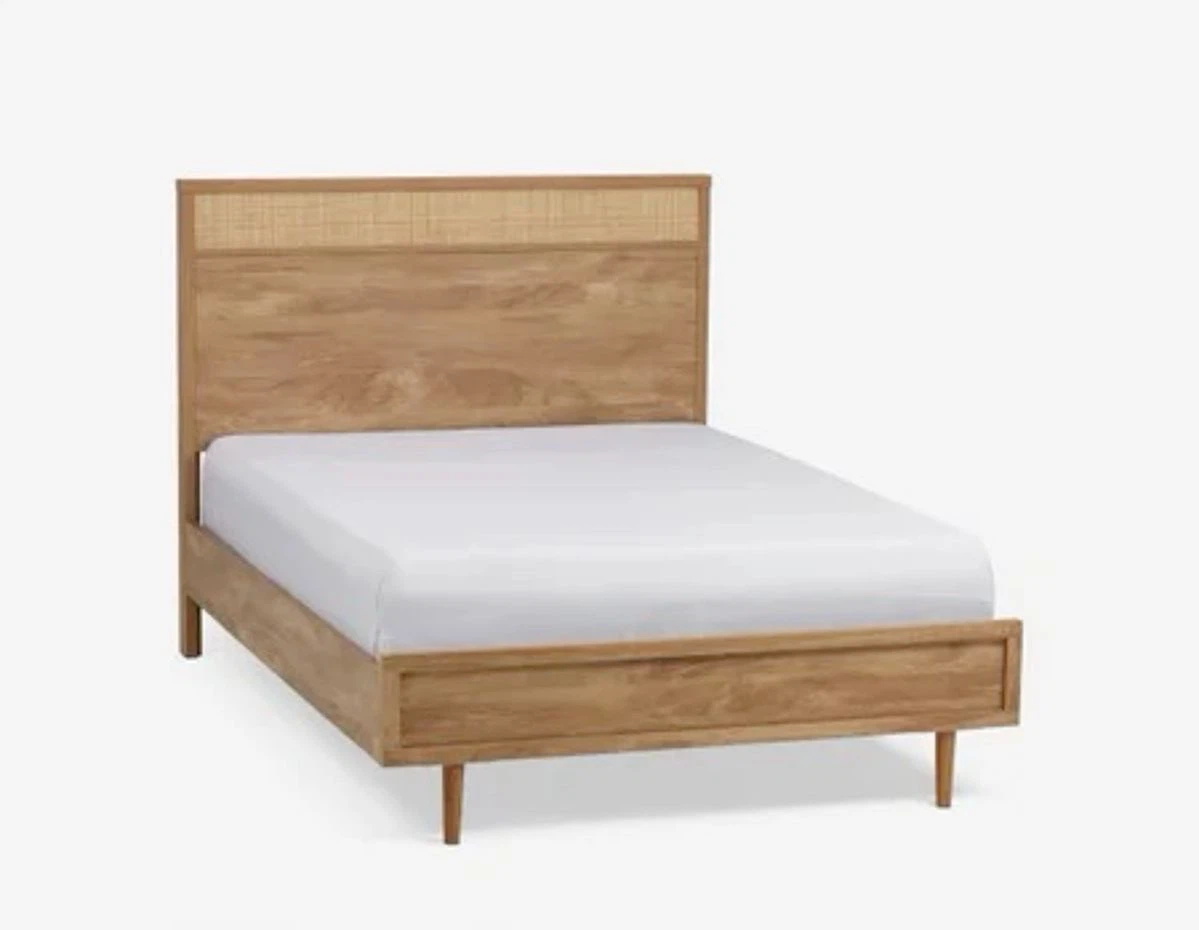 MOVING - Kayden Double Bed Frame with Rattan Headboard - photo 2