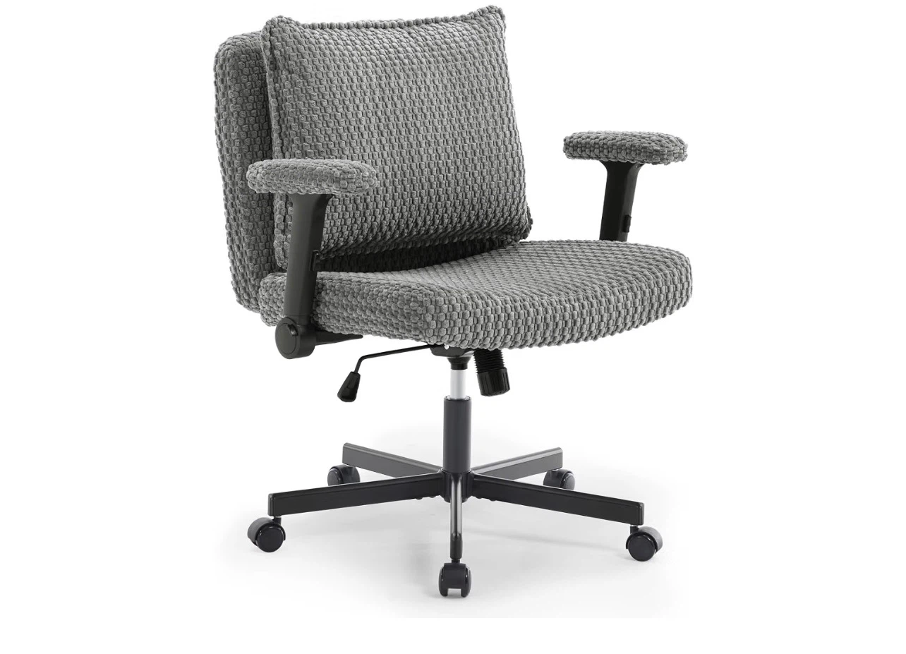 Grey Office Chair with Flip-up Armrests