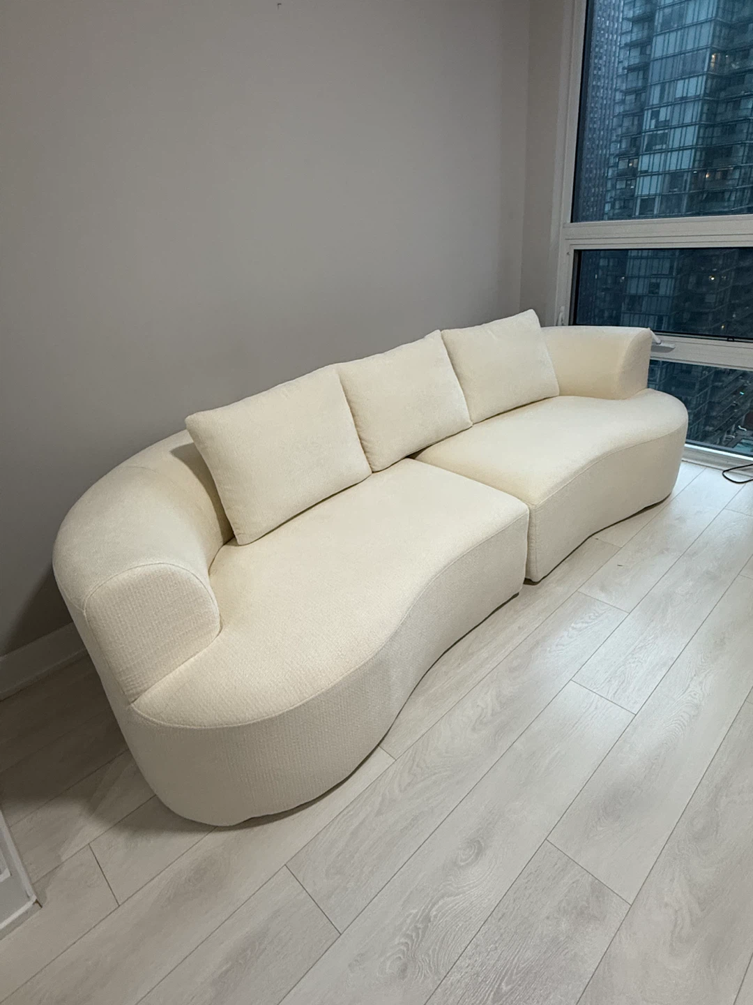 HOMCOM 3 Seater Sofa 102" Chenille Boneless Couch