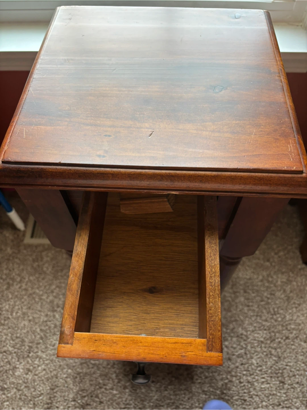 Wooden Side Table with Drawer - photo 3
