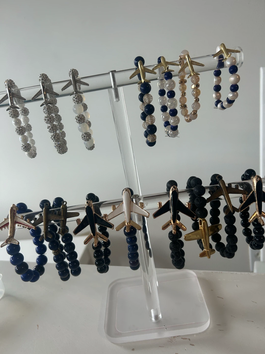 Airplane Charm Beaded Bracelets