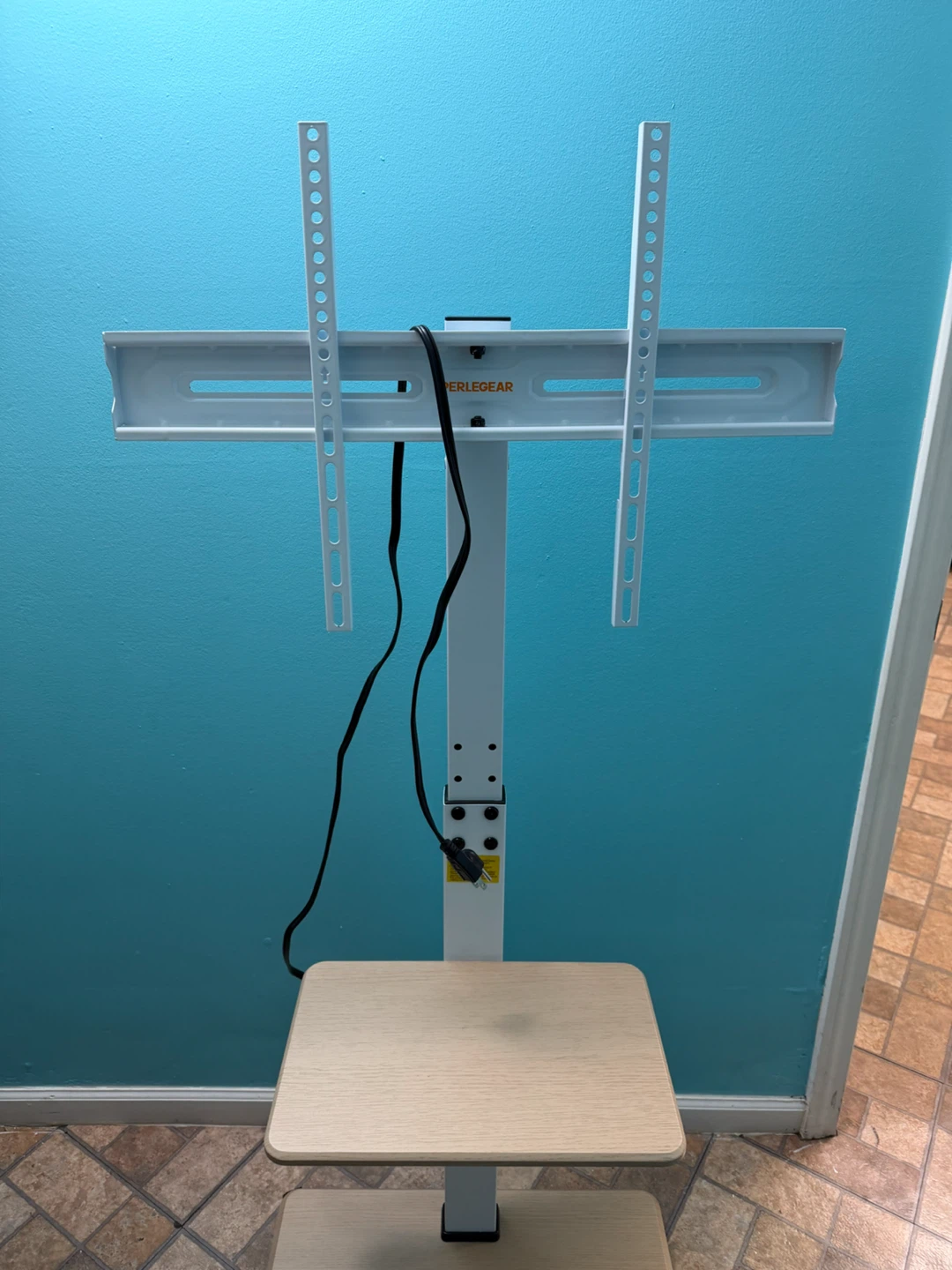 PERLEGEAR Rolling TV Stand with Shelf