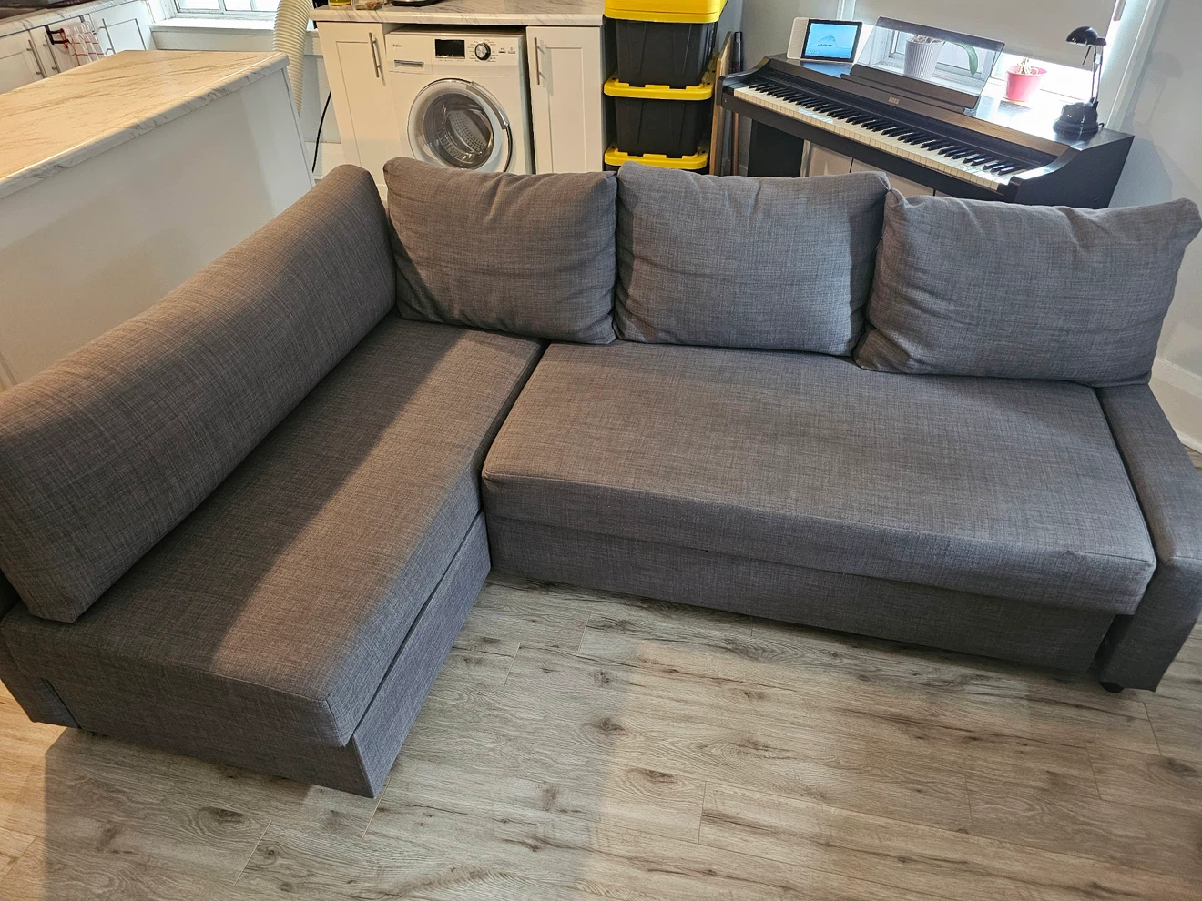 IKEA Grey Sectional Sofa Bed - photo 2