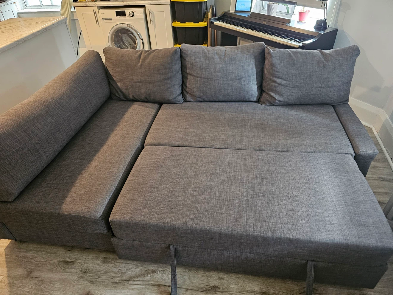 IKEA Grey Sectional Sofa Bed - photo 4