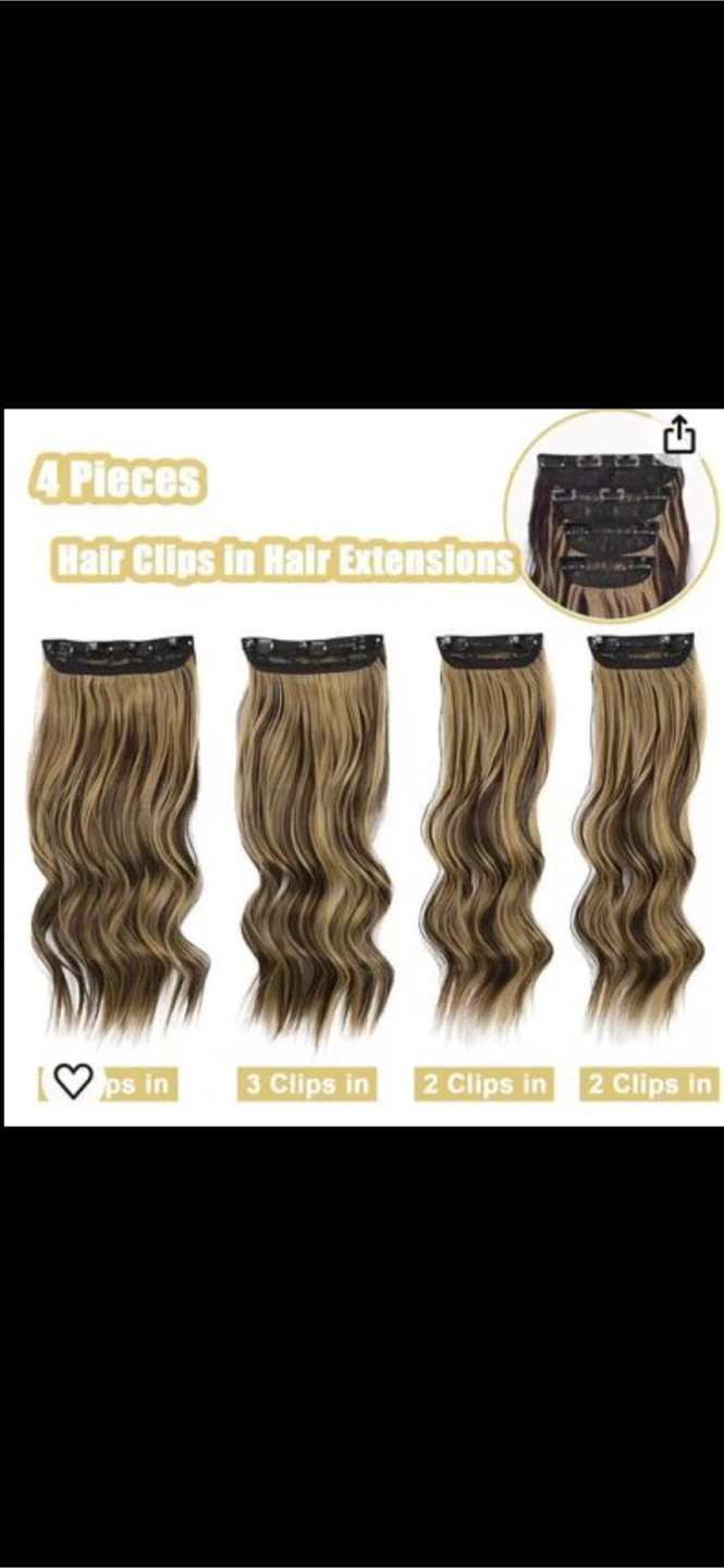 4 Pieces Hair Clips in Hair Extensions - photo 3