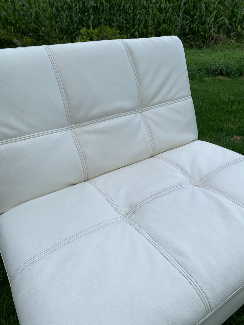 White Leather Folding Convertible Lounge Chair (CAN DELIVER) - photo 3