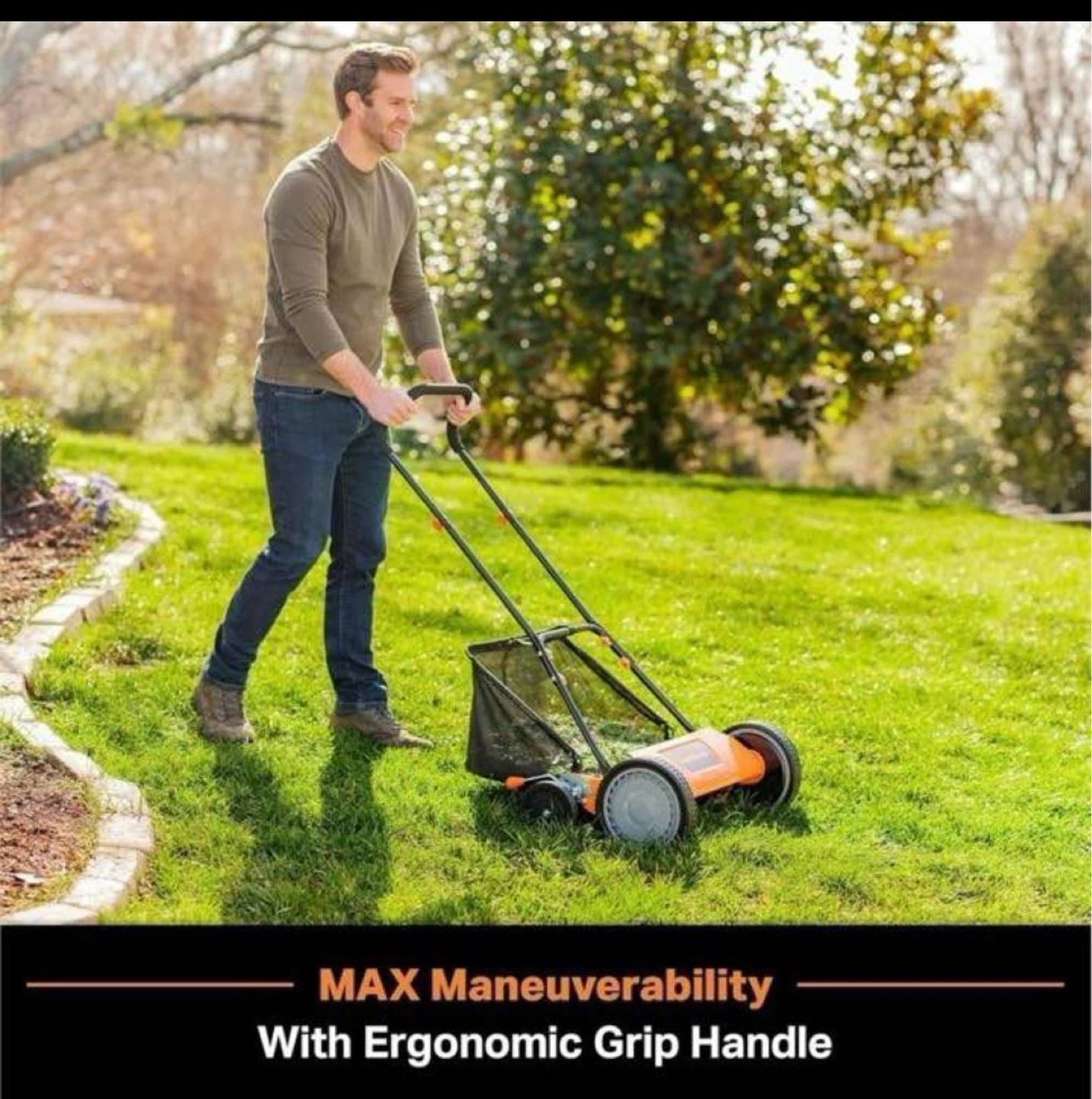 Lawnmaster LMRM1801 Push Reel Lawn Mower 18-Inch 5-Blade - photo 4