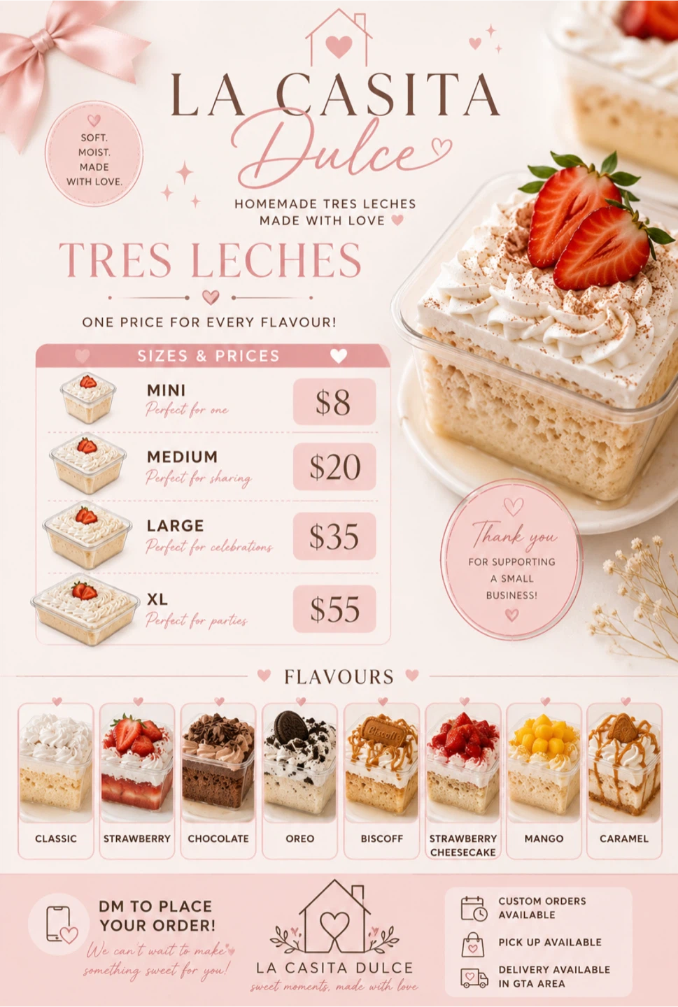 La Casita Dulce Tres Leches Cakes - Various Sizes & Flavours