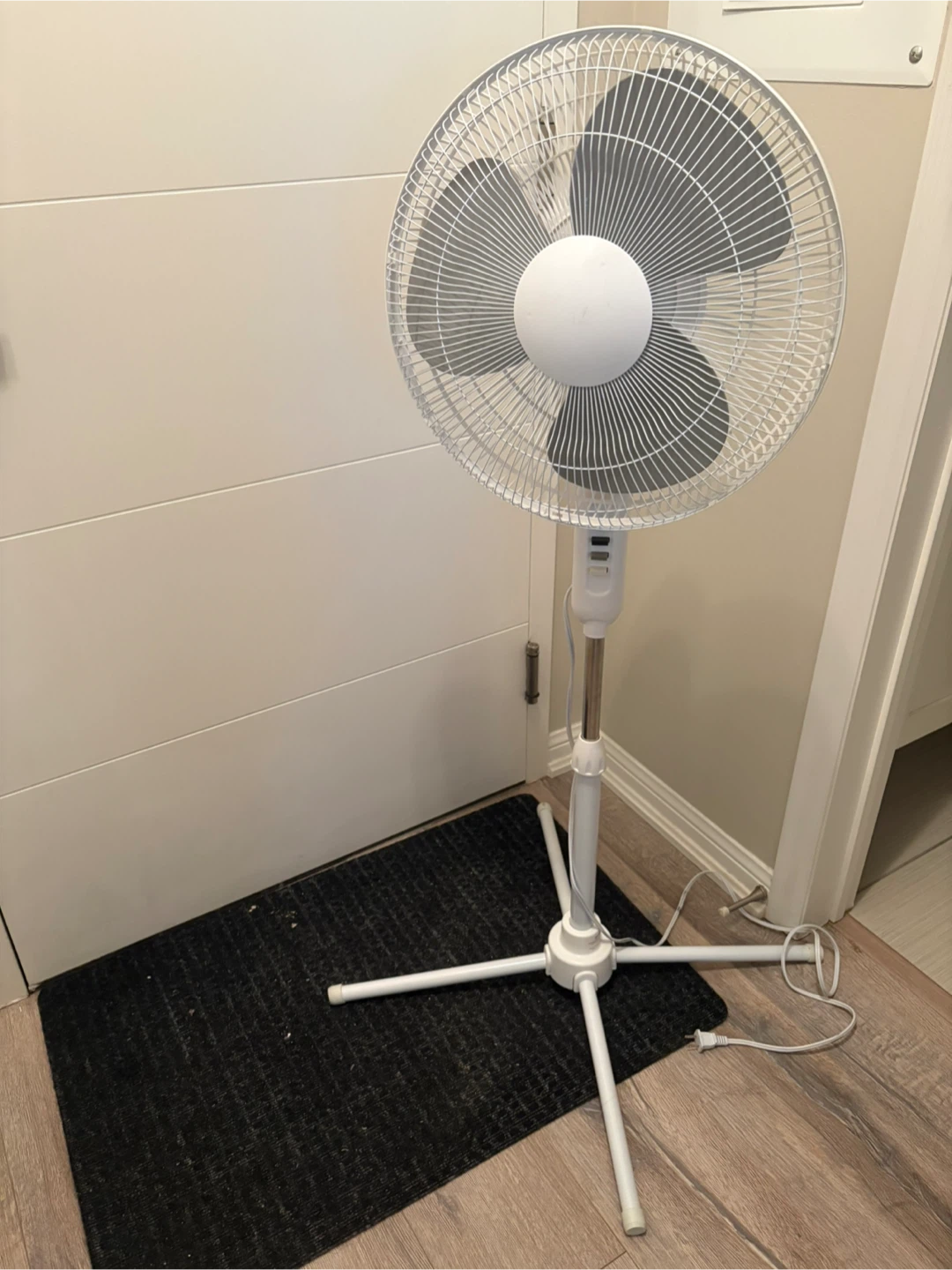 White Pedestal Floor Fan