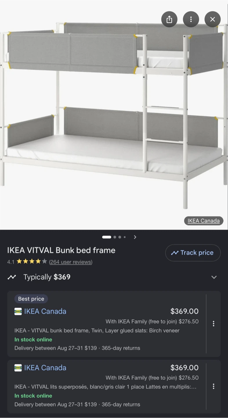 IKEA VITVAL Bunk bed frame - photo 4