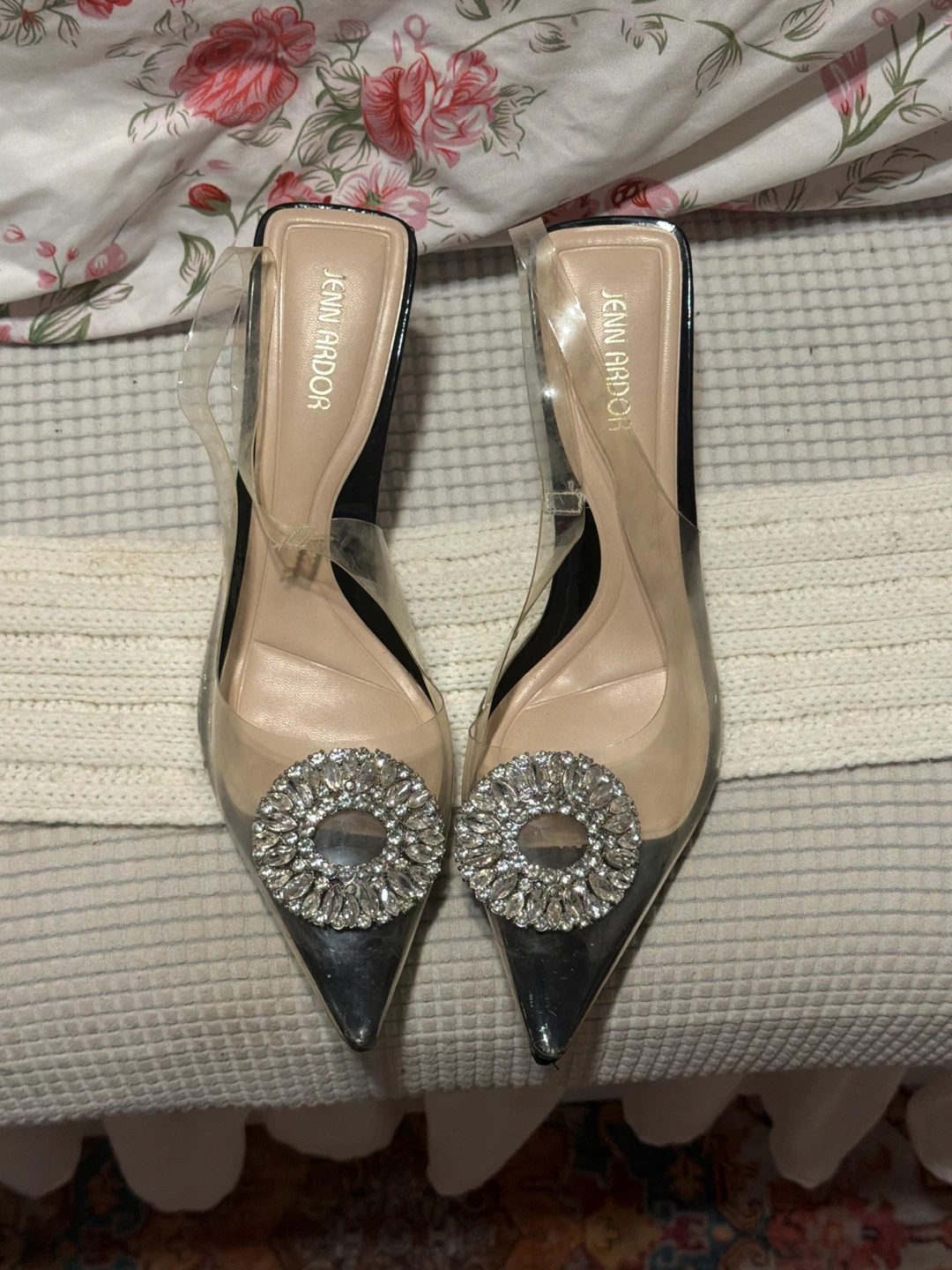 Jenn Ardor Women's Clear Pointed Toe Heels