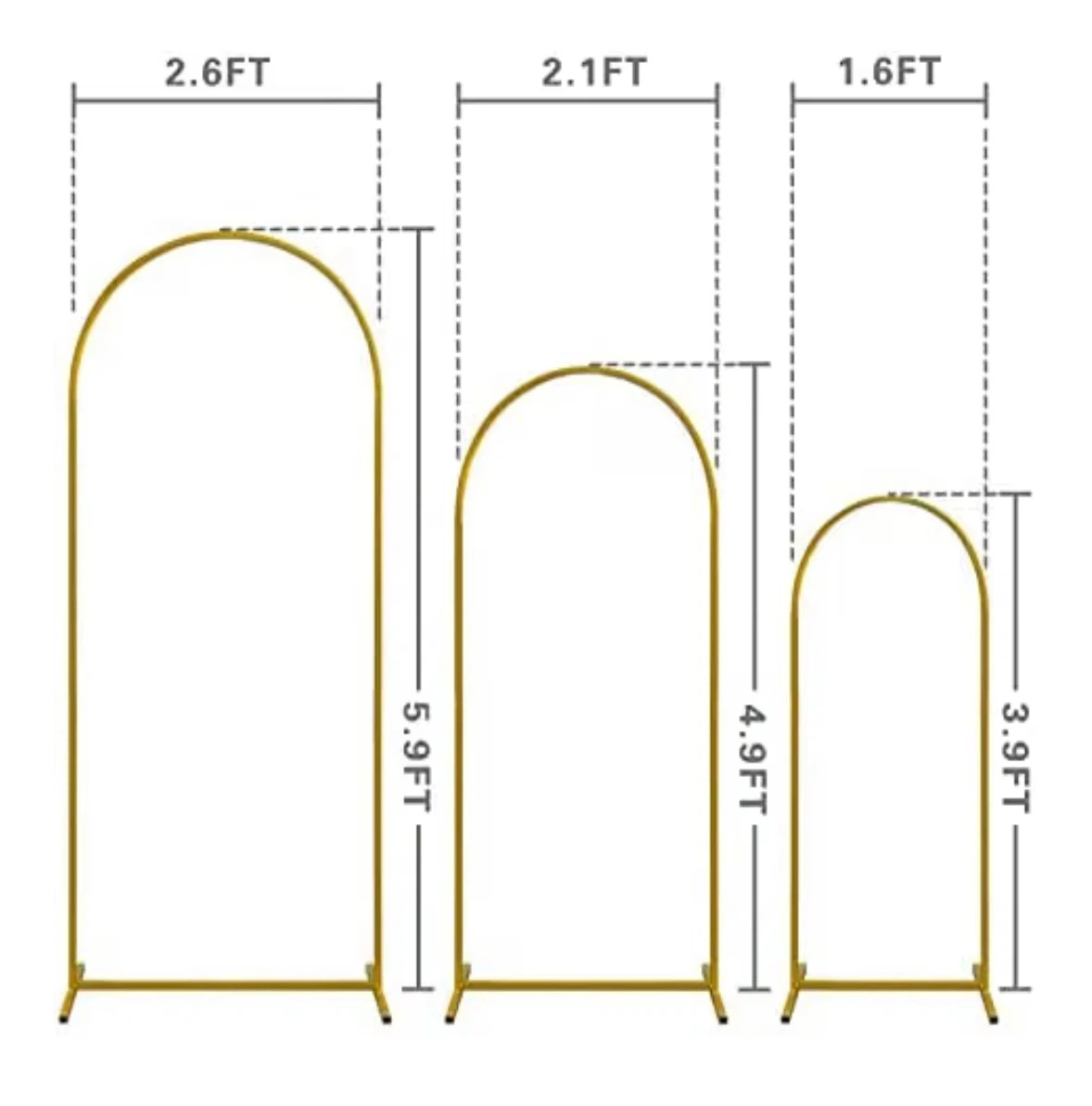3-Piece Gold Arch Backdrop Stand Set - photo 3