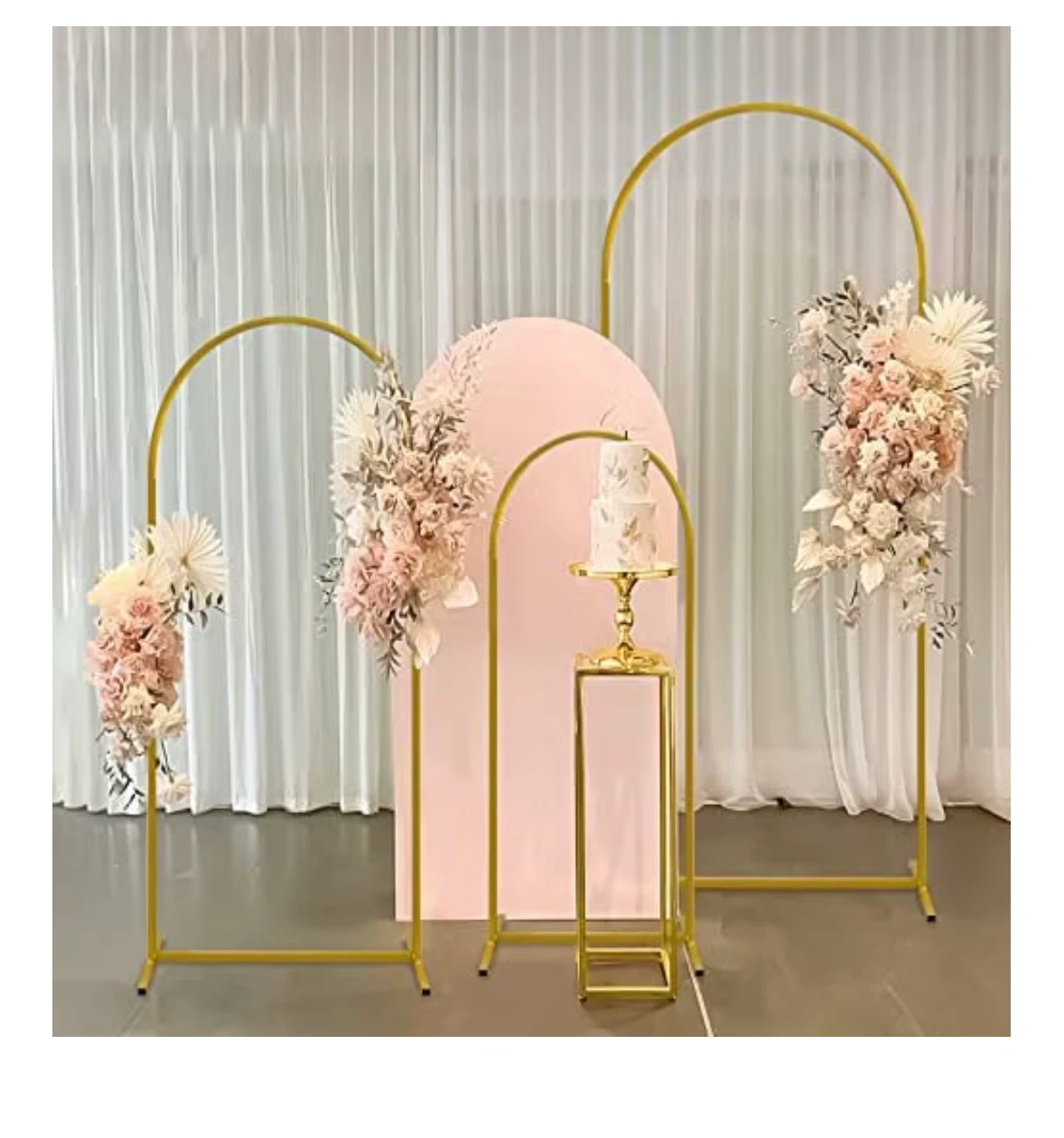3-Piece Gold Arch Backdrop Stand Set - photo 5