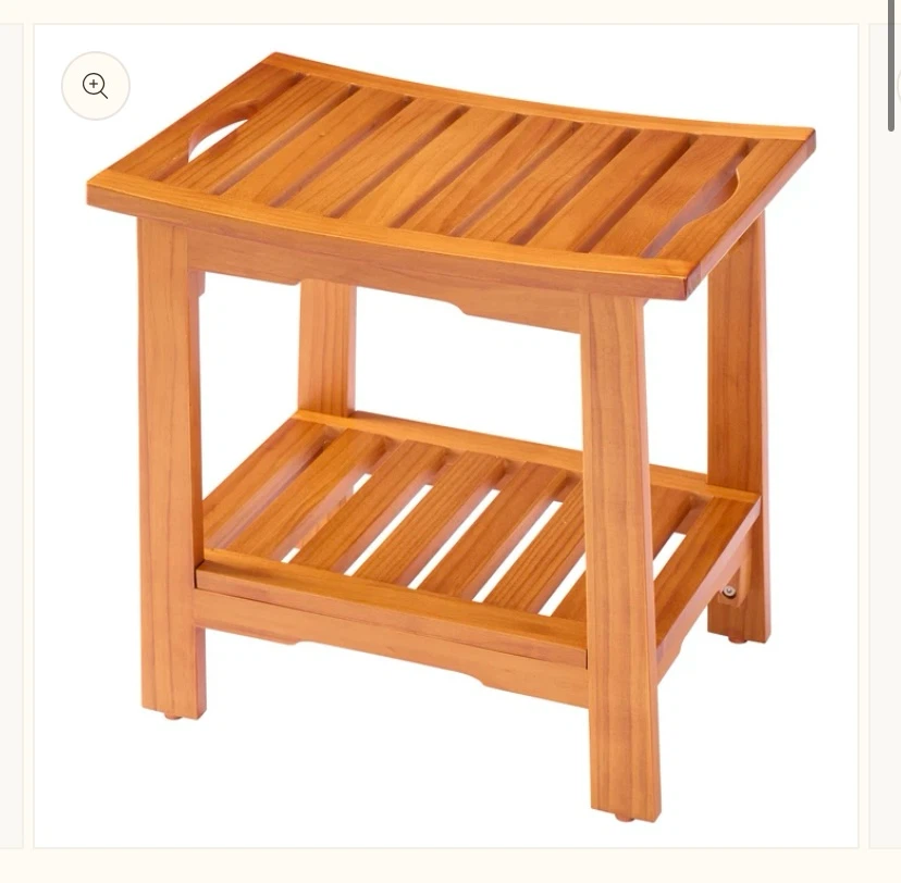 New Solid Wood 18” Shower Bench
