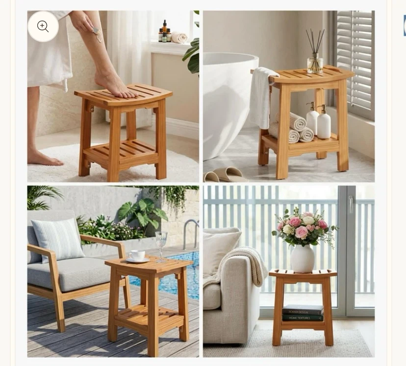 New Solid Wood 18” Shower Bench - photo 2
