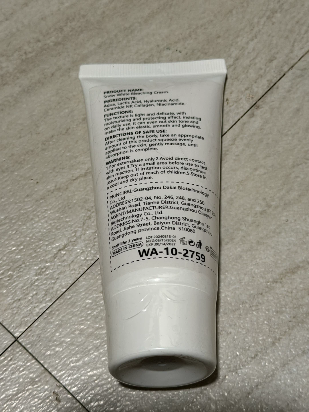 Snow White Bleaching Cream for Sensitive Areas - 60g - photo 2