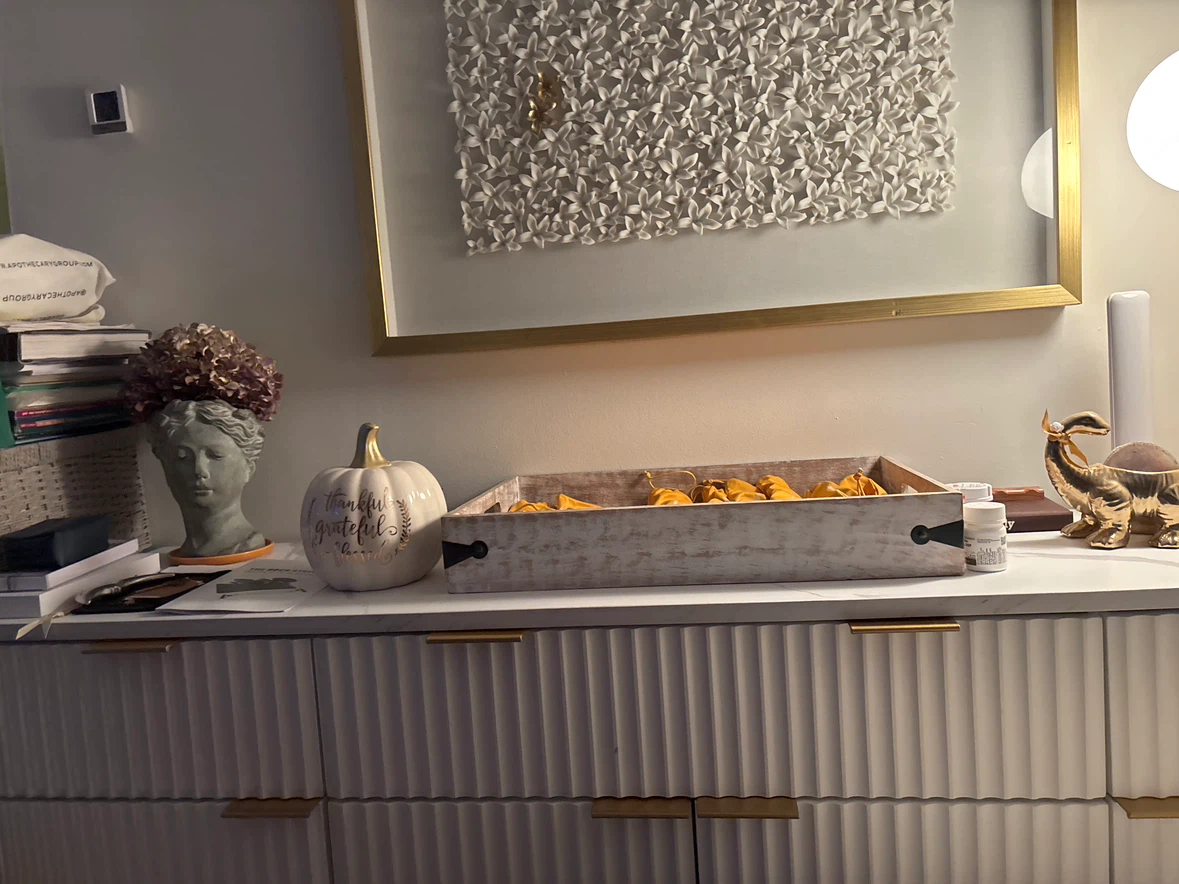 White Alder Credenza w/Chic Gold Metal Handles - photo 5