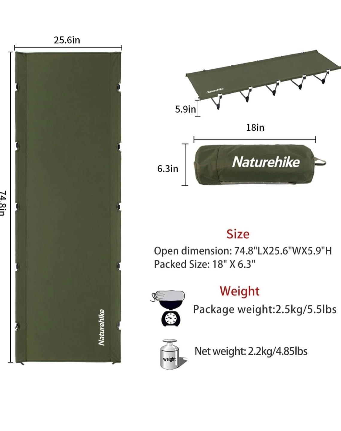 Naturehike Ultralight Camping Cot - photo 3