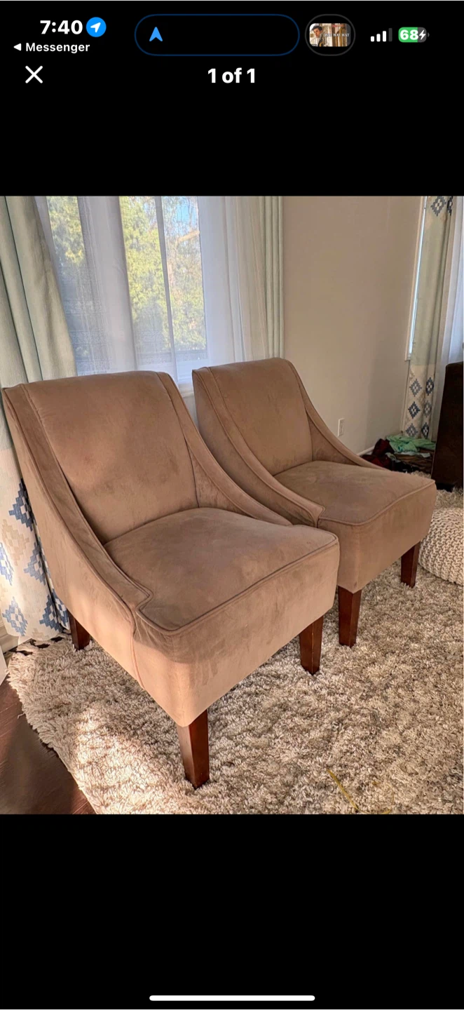 Pair of Taupe Accent Chairs