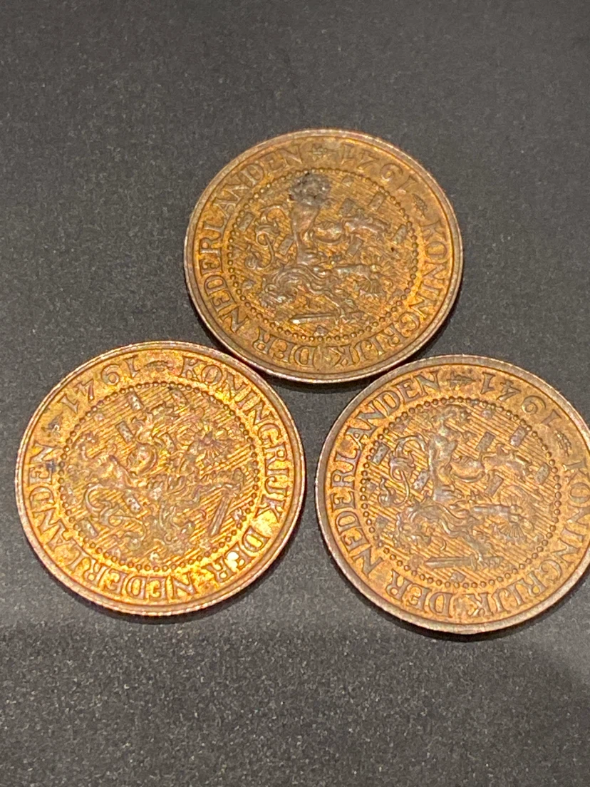 Netherlands 2 1/2 Cent Coins - 1941