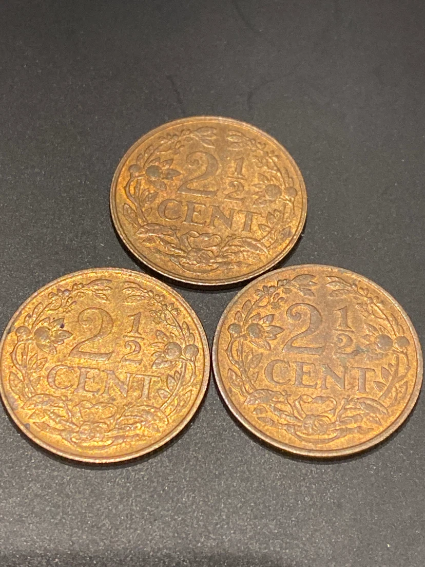 Netherlands 2 1/2 Cent Coins - 1941 - photo 2