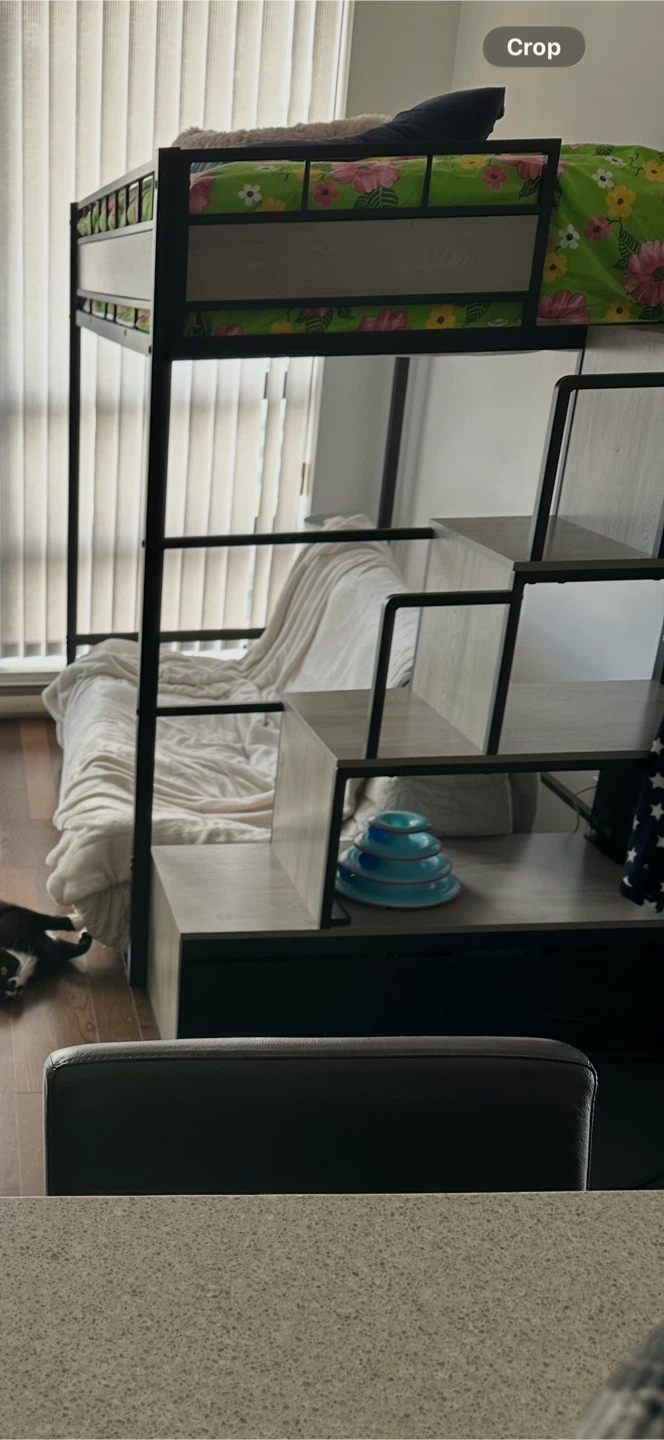 Twin Loft Bed with Storage Stairs - Black - photo 4