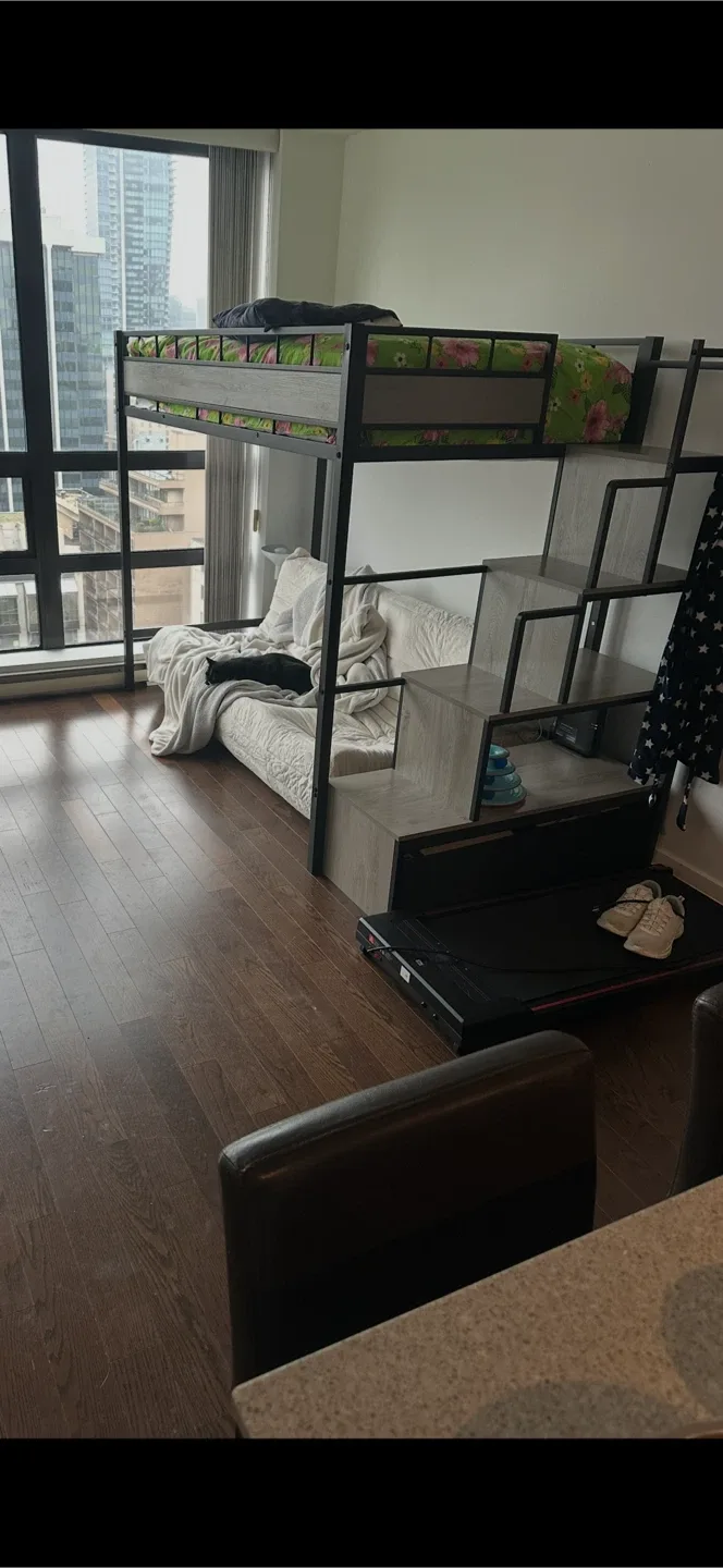 Twin Loft Bed with Storage Stairs - Black - photo 5