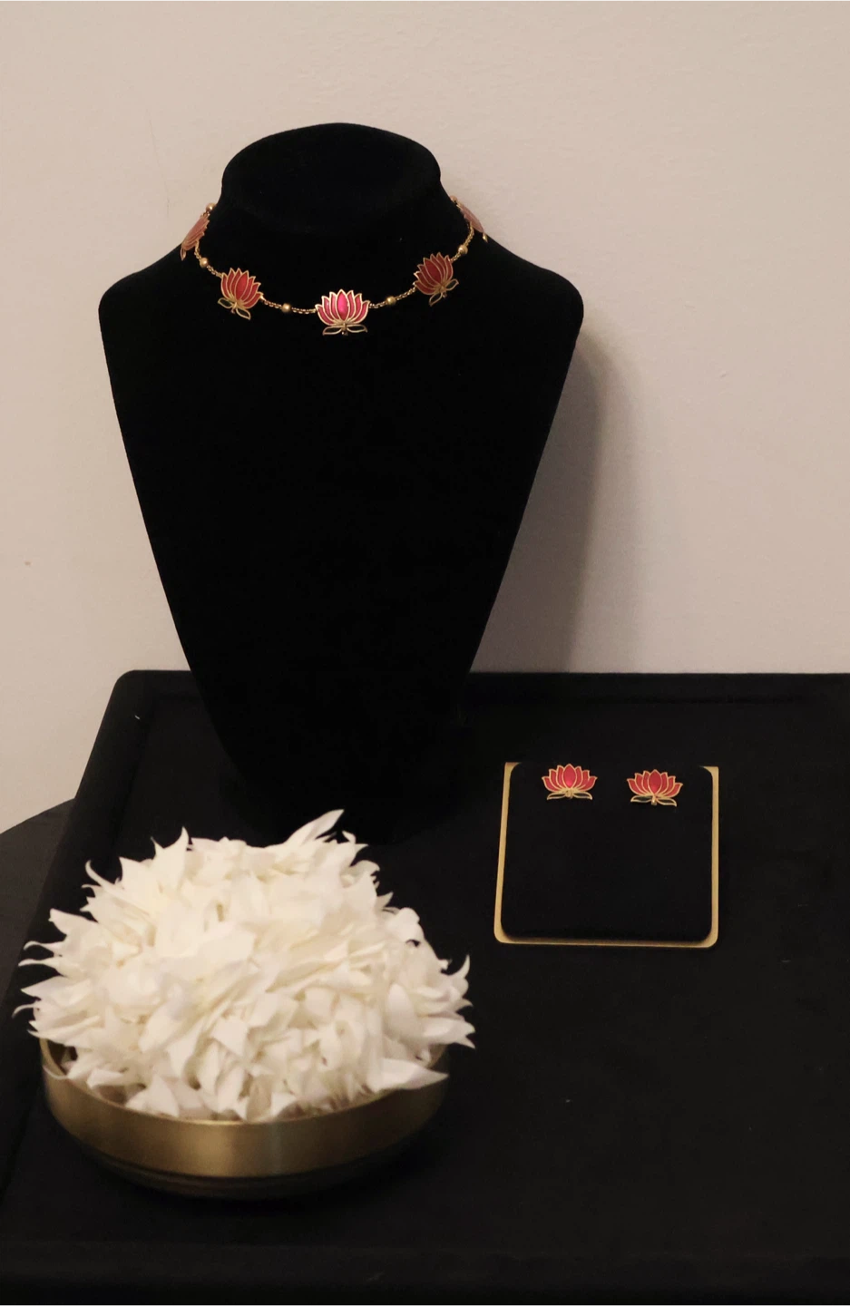 PINK LOTUS NECKLACE SET- BRAND NEW!!!