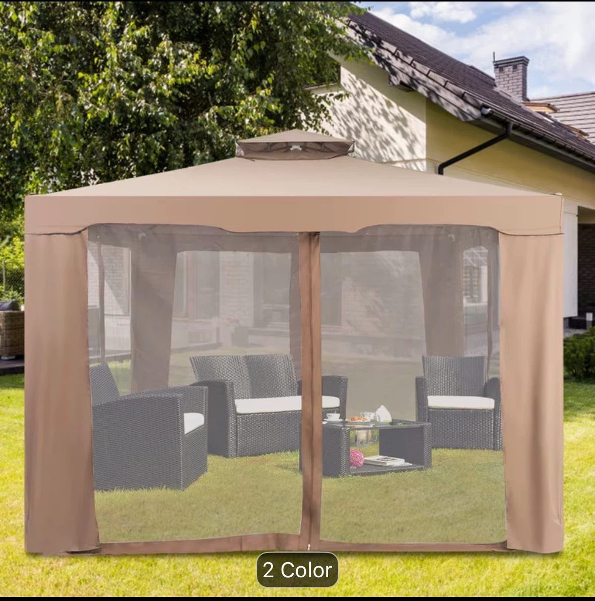 Outdoor Gazebo Canopy with Netting