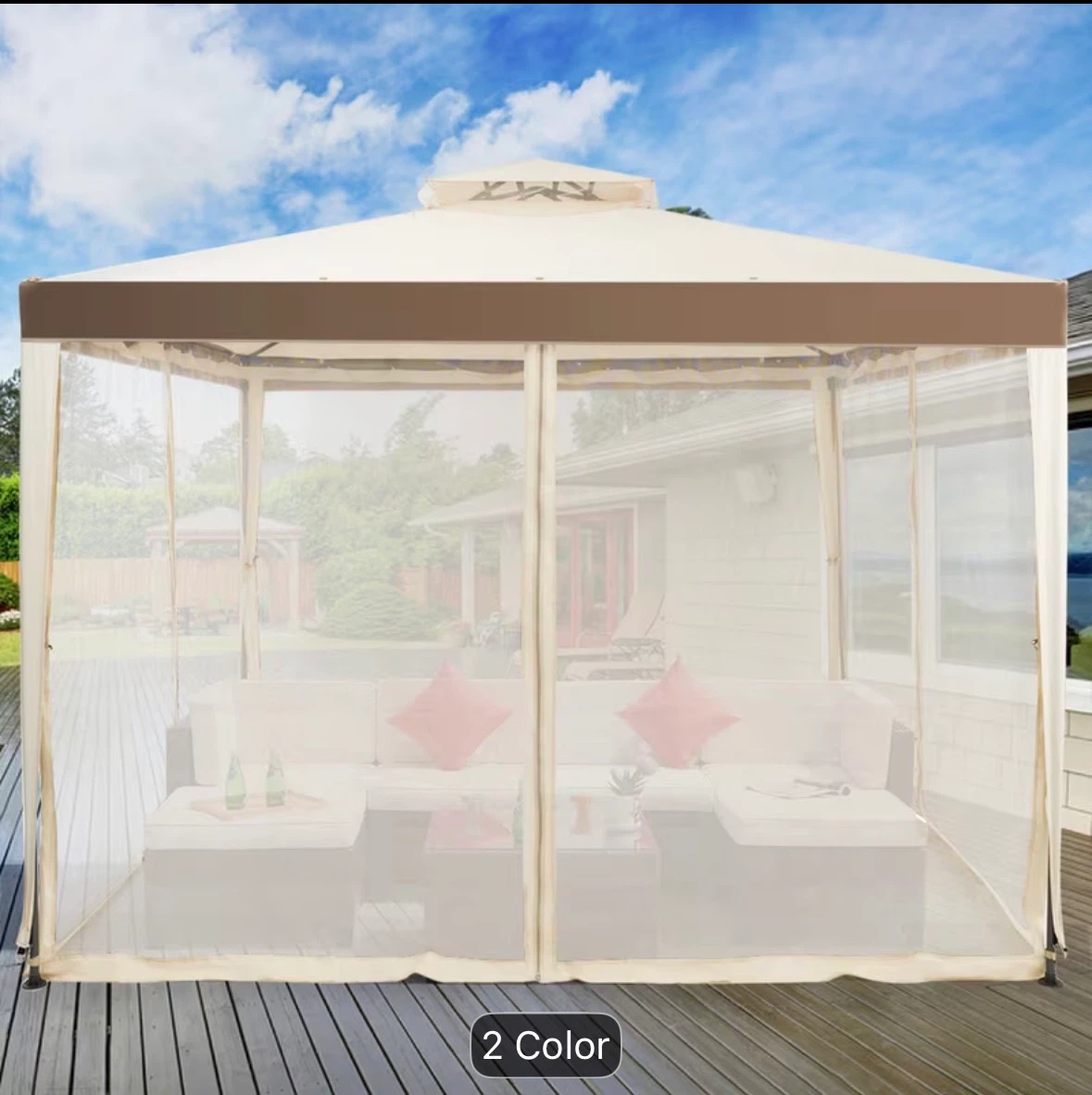 Outdoor Gazebo Canopy with Netting - photo 2