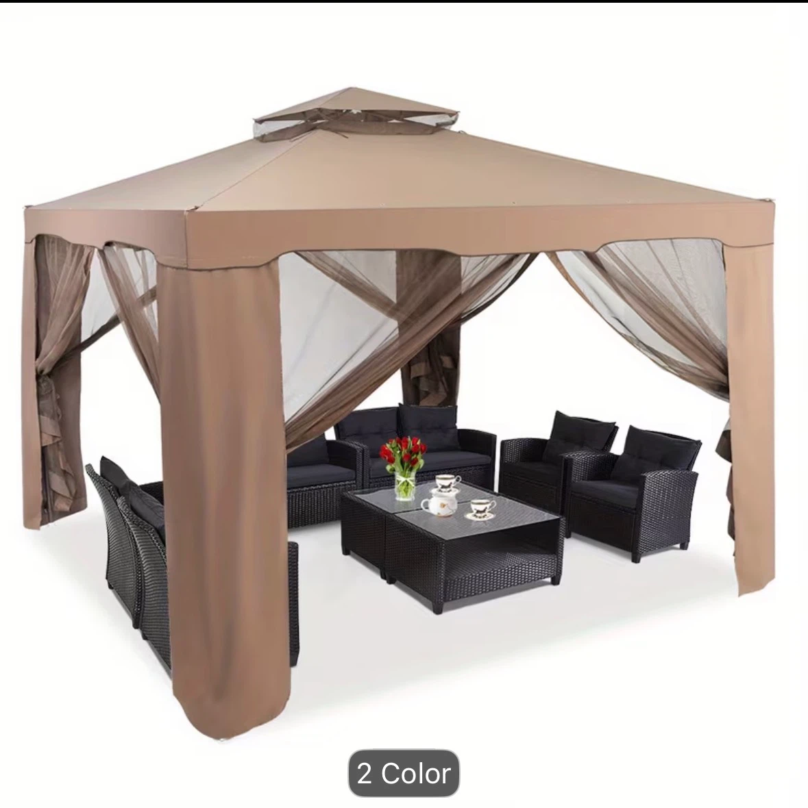 Outdoor Gazebo Canopy with Netting - photo 3