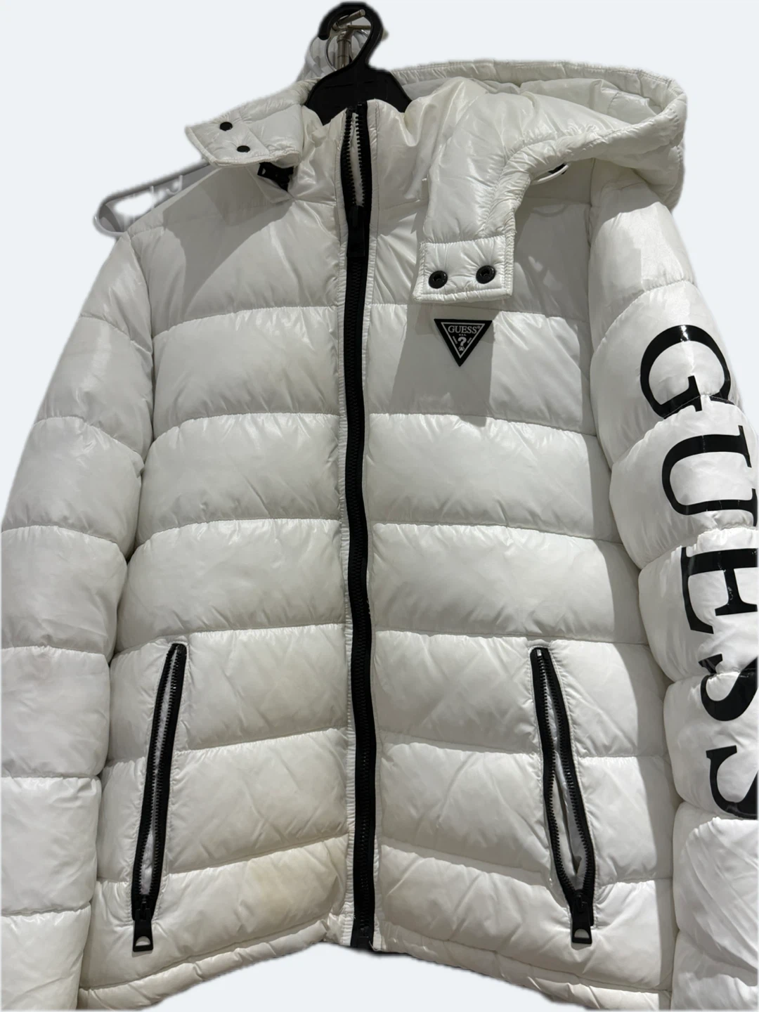 White GUESS Puffer Jacket