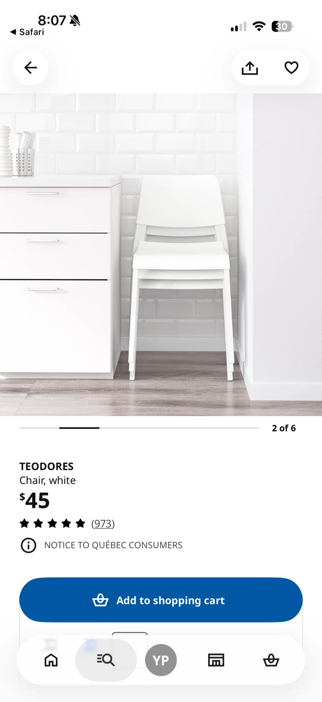 2 Ikea TEODORES Chairs, white - photo 2