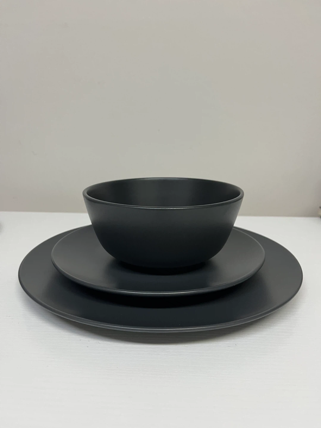 IKEA Black Dinnerware Set of 22 plates