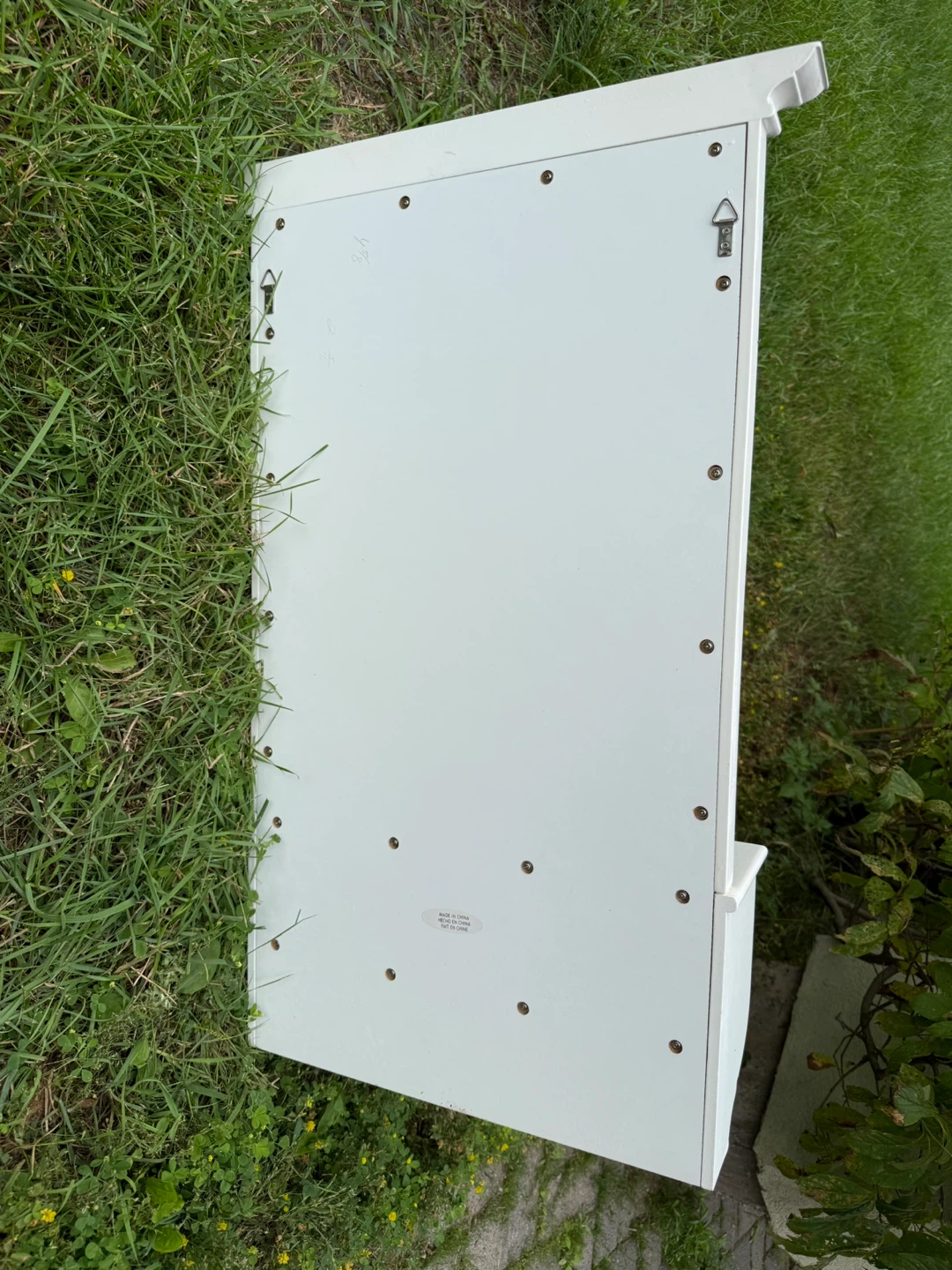 White Wall Mirror with Two Drawers and Shelf - photo 4