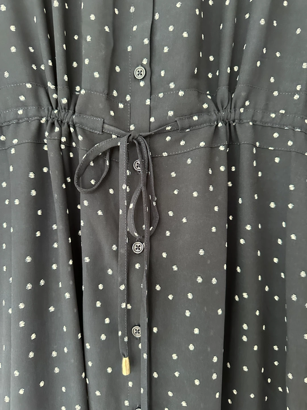 Etam Navy Polka Dot Shirt Dress - Size M - photo 4