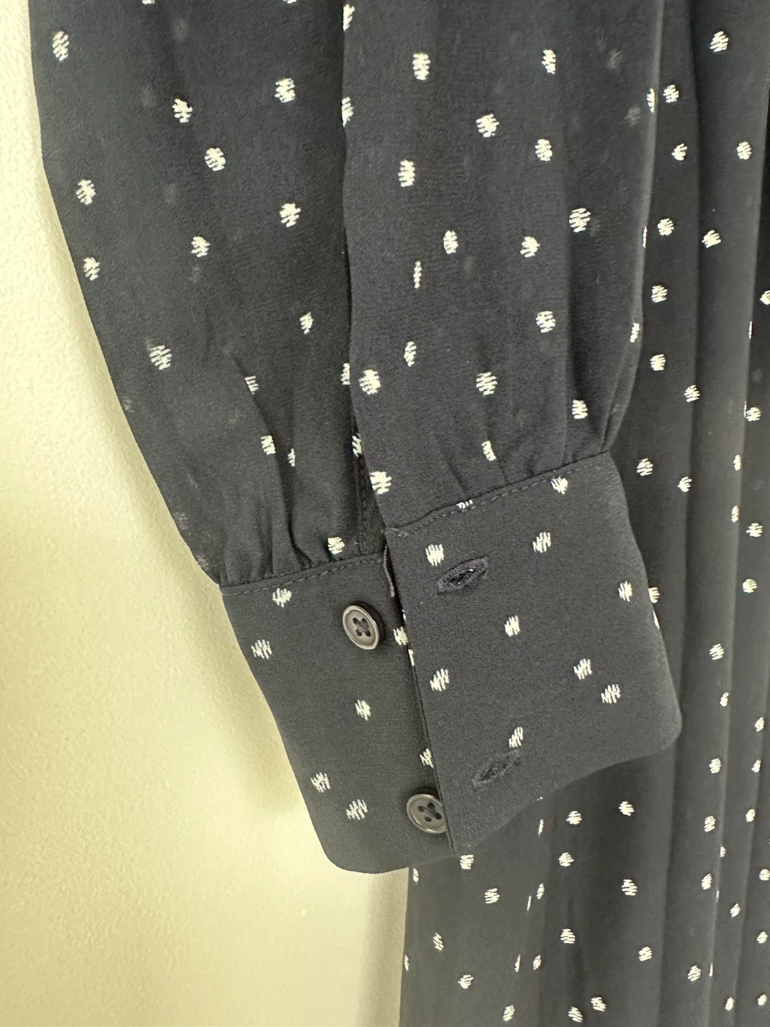 Etam Navy Polka Dot Shirt Dress - Size M - photo 5