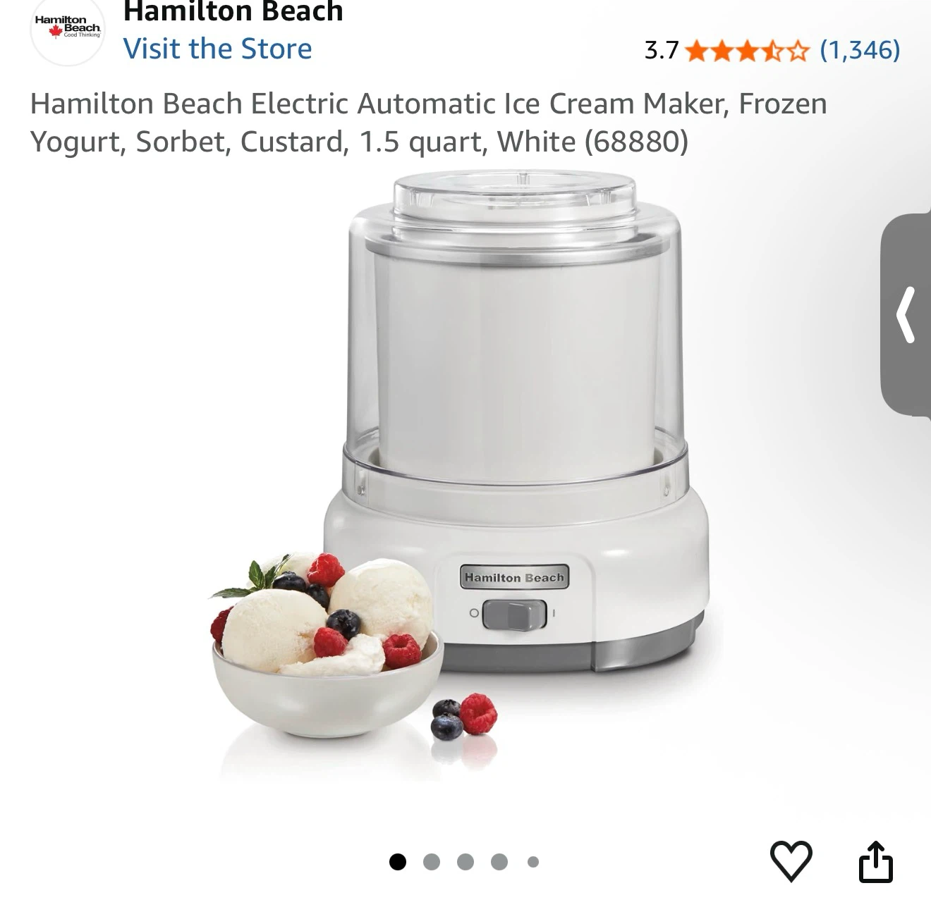 Ice cream machine bowl - Hamilton Beach 1.5quart - photo 3