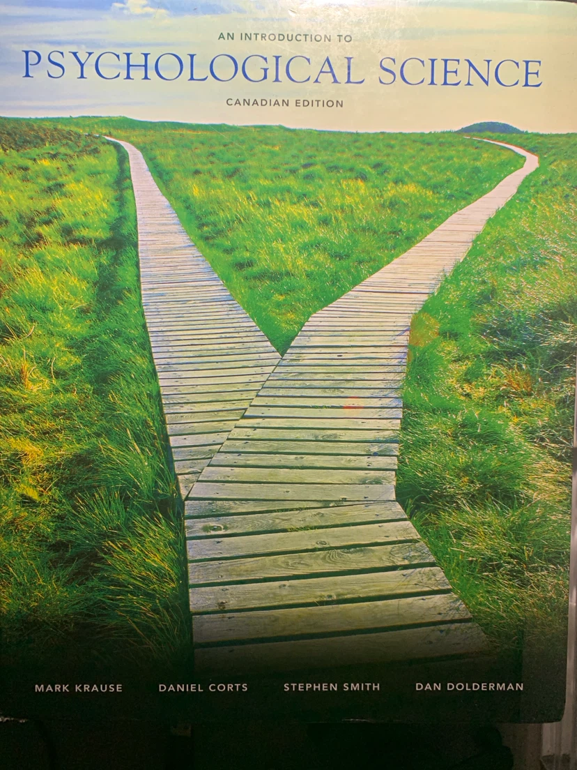 An Introduction to Psychological Science Canadian Edition